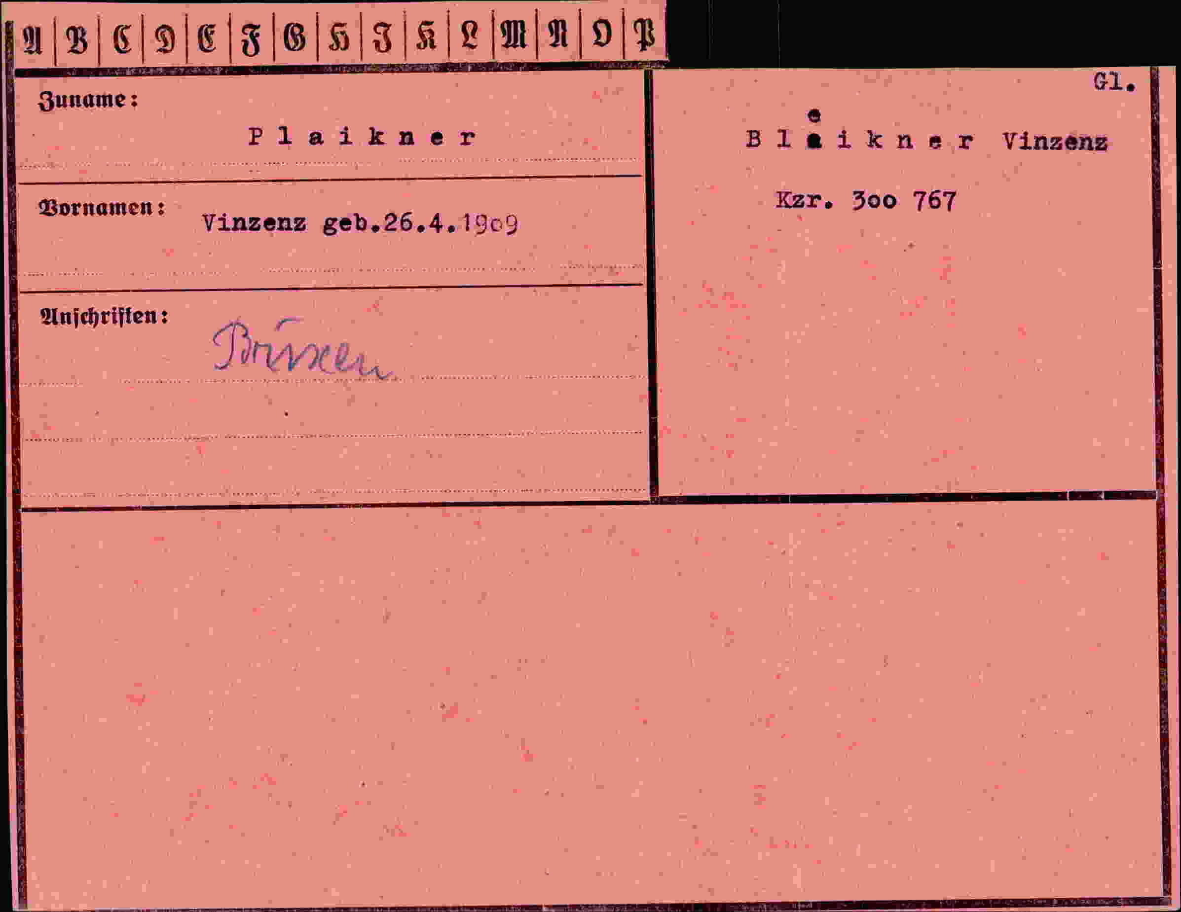 Dokument für Vinzenz Plaikner