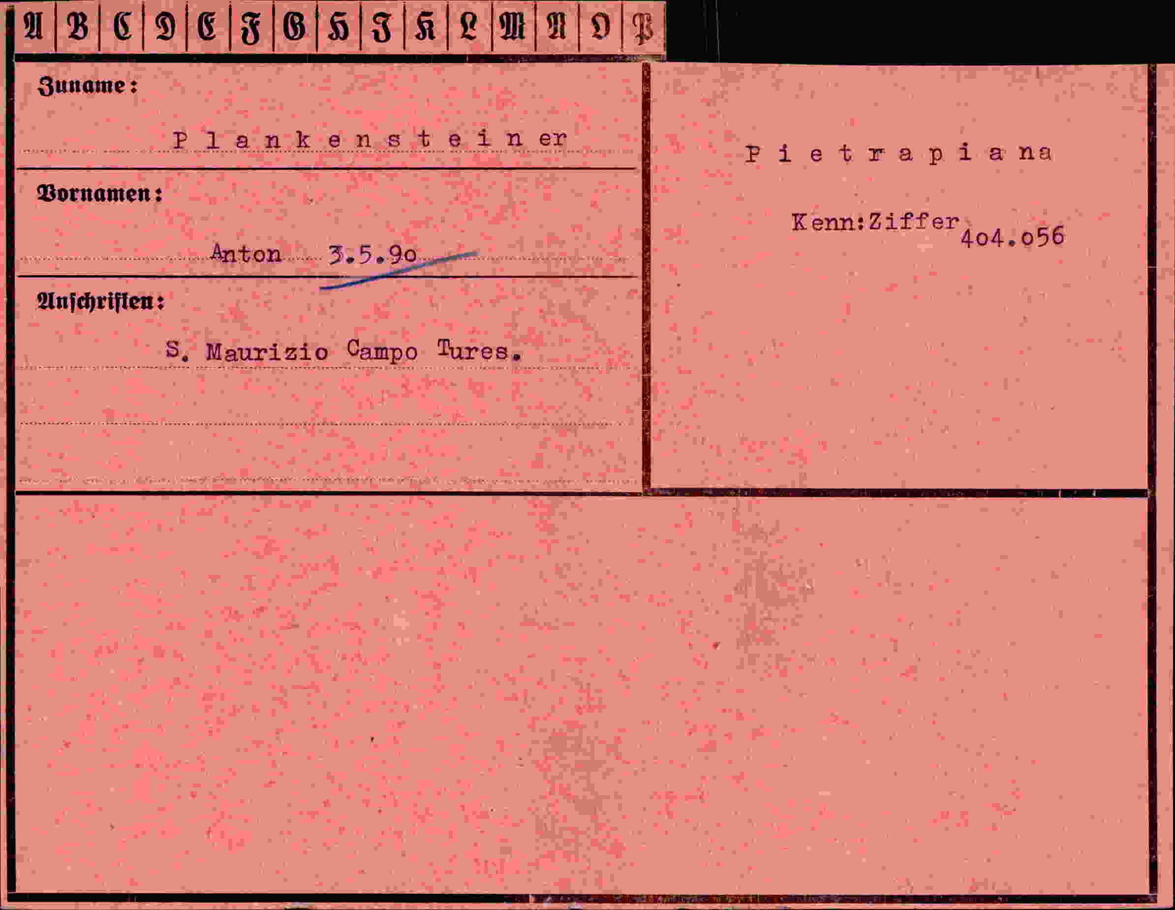 Vorderseite des Dokuments