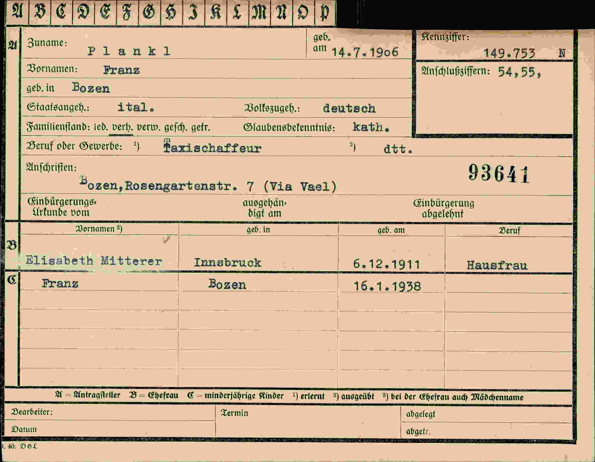 Dokument für Franz Plankl