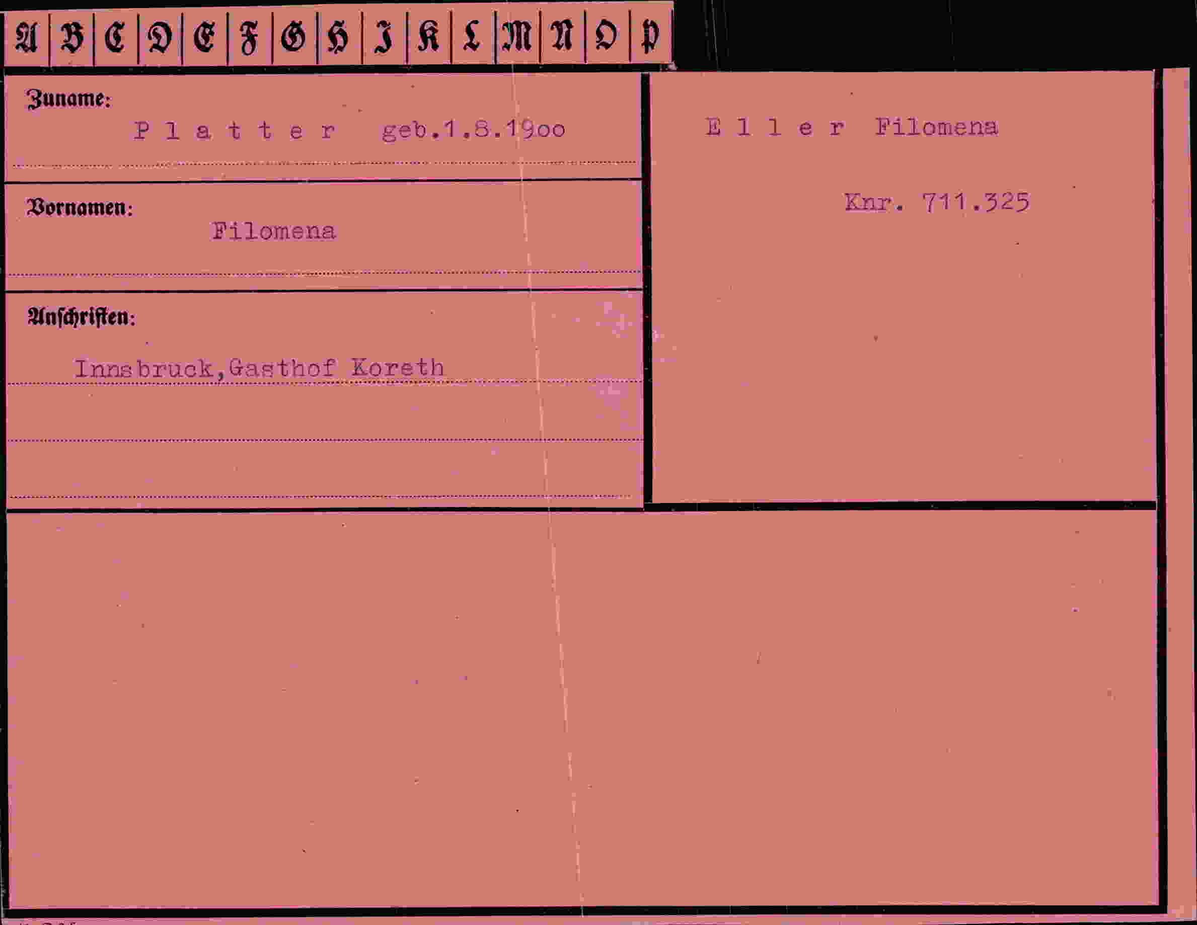 Vorderseite des Dokuments