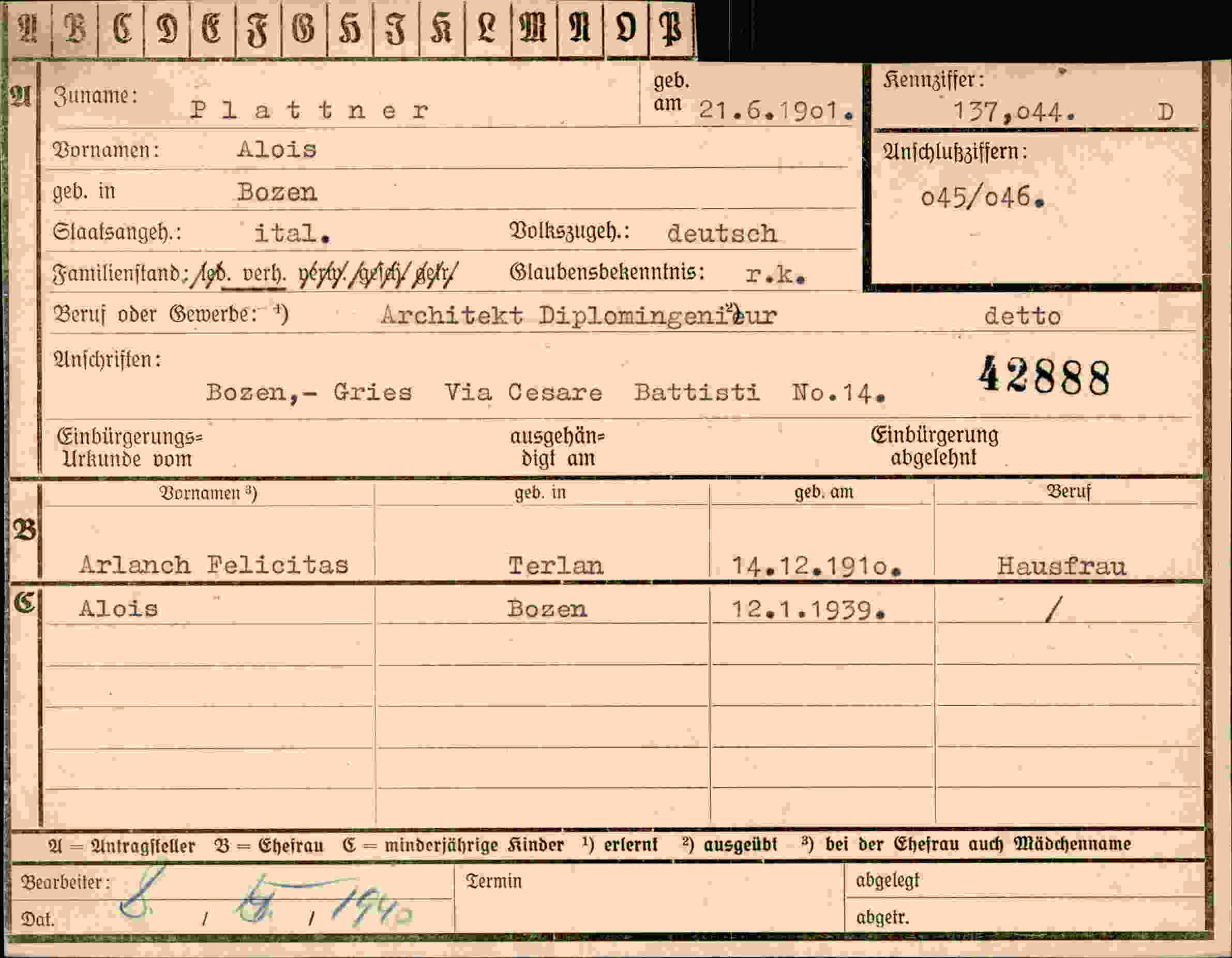 Dokument für Alois Plattner
