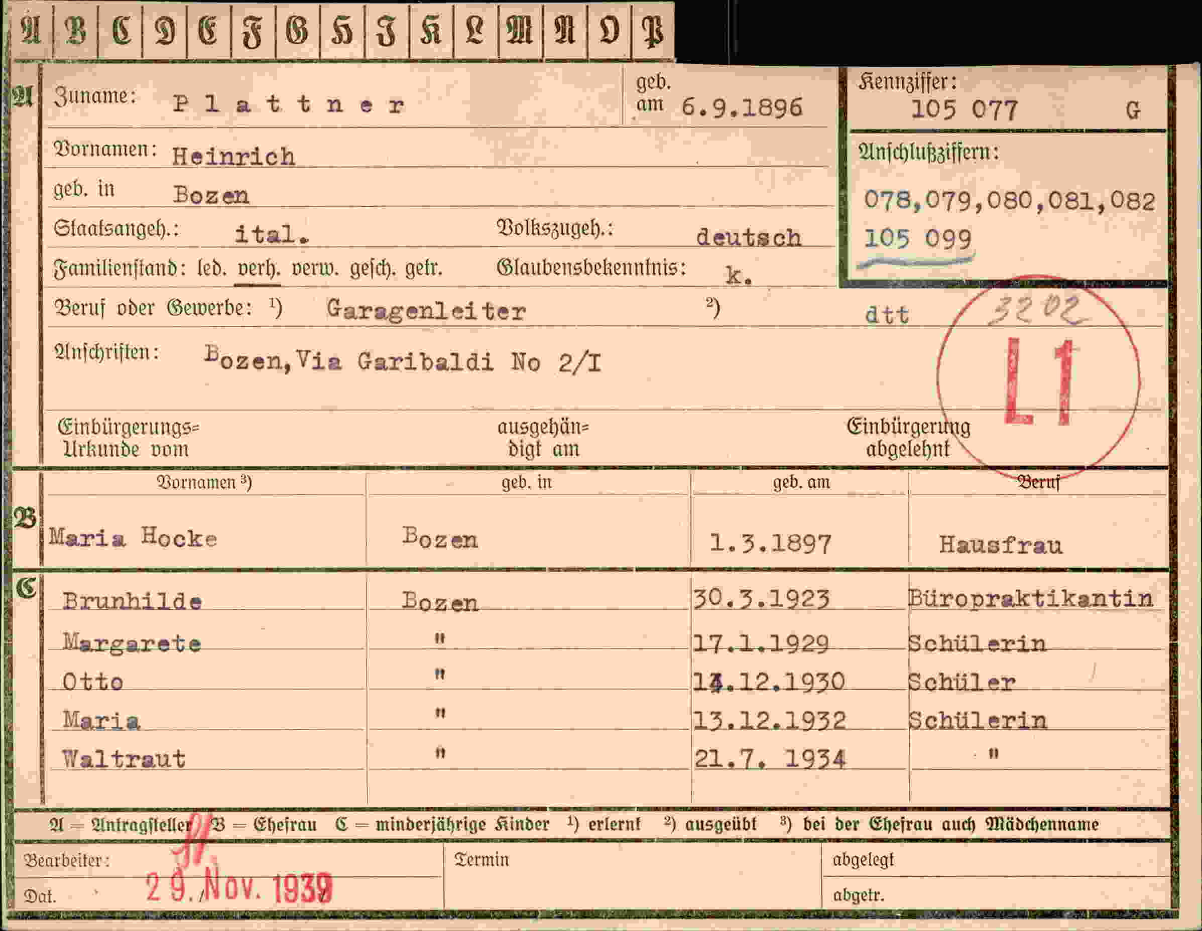 Dokument für Heinrich Plattner