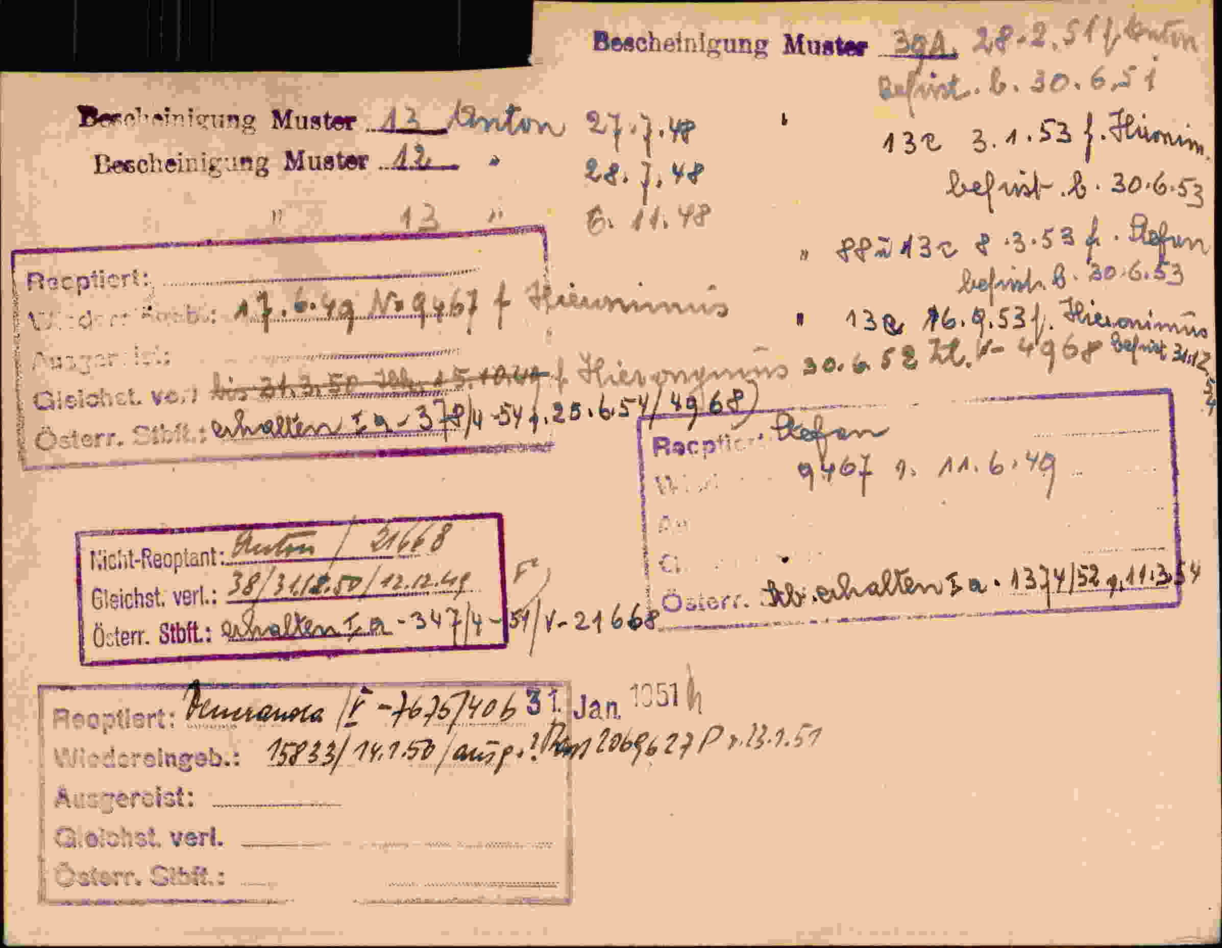 Rückseite des Dokuments