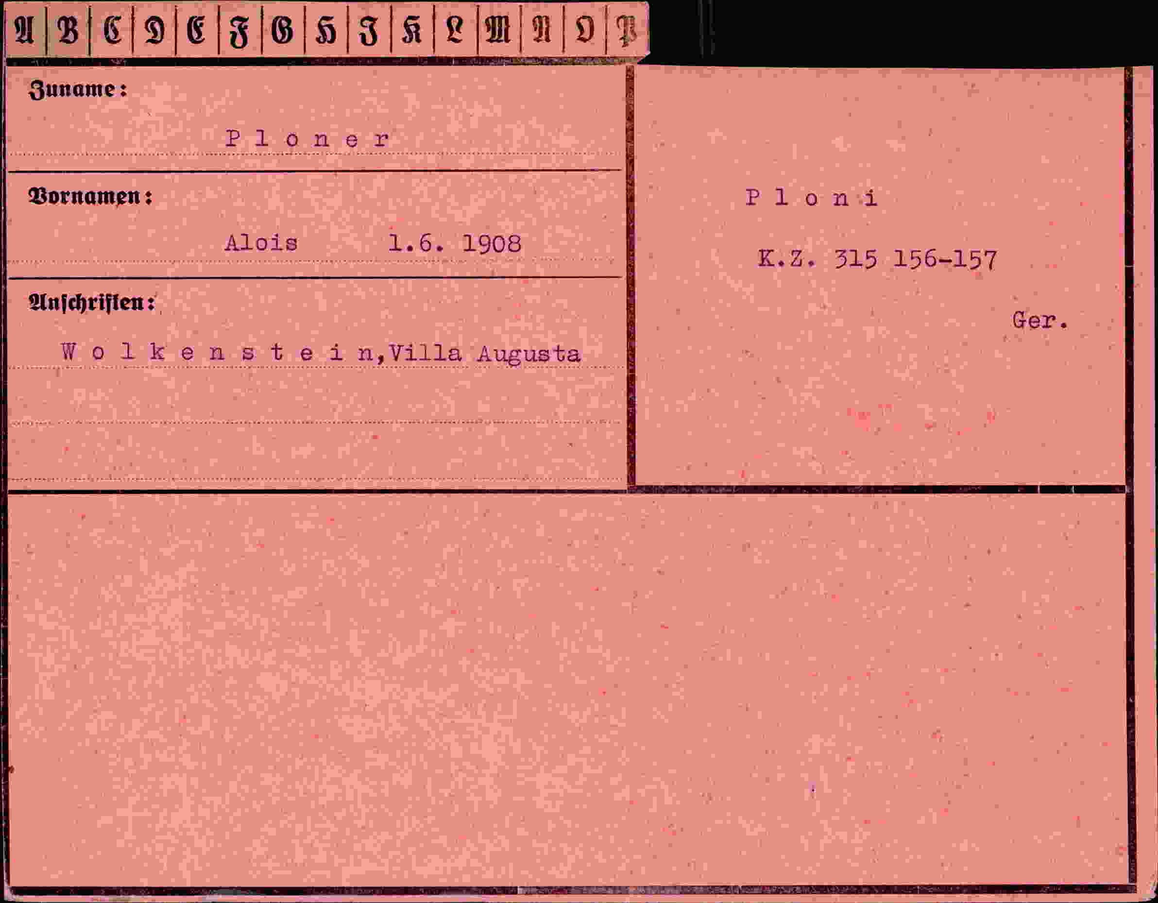 Dokument für Alois Ploner