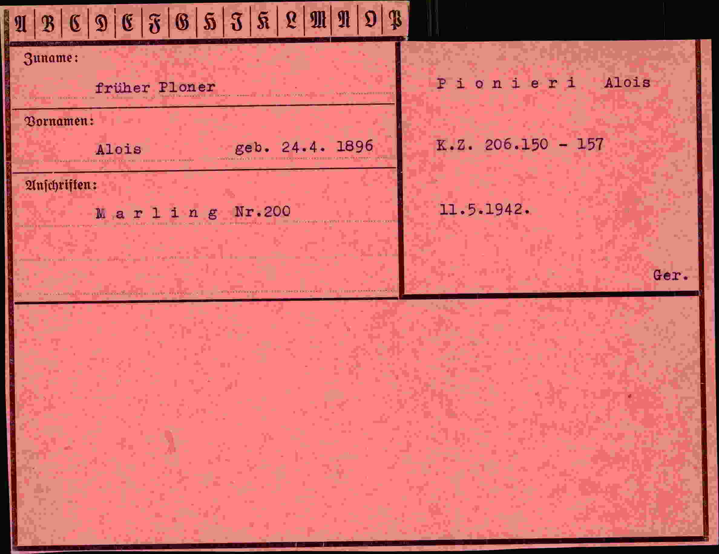 Dokument für Alois Ploner