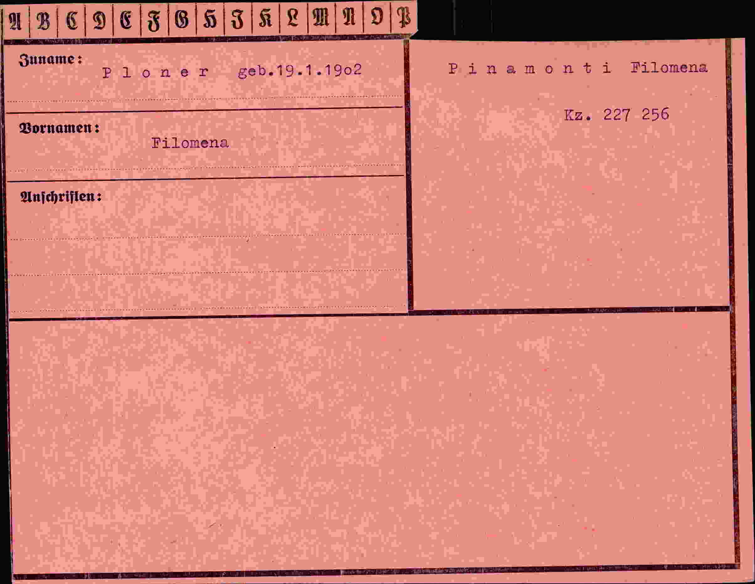 Dokument für Filomena Ploner
