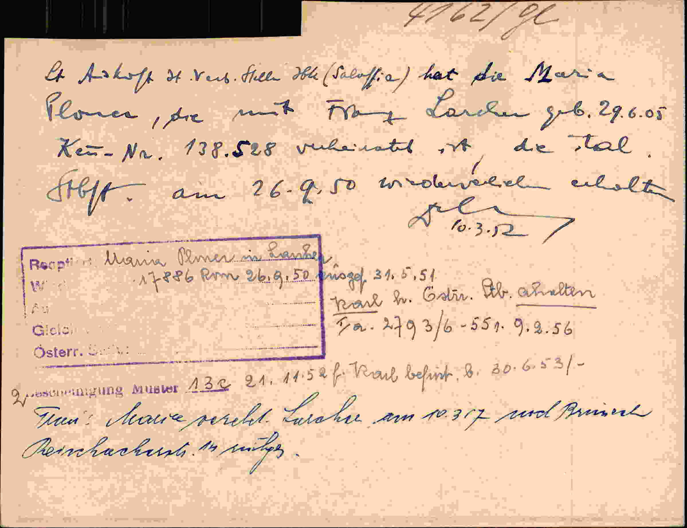 Rückseite des Dokuments