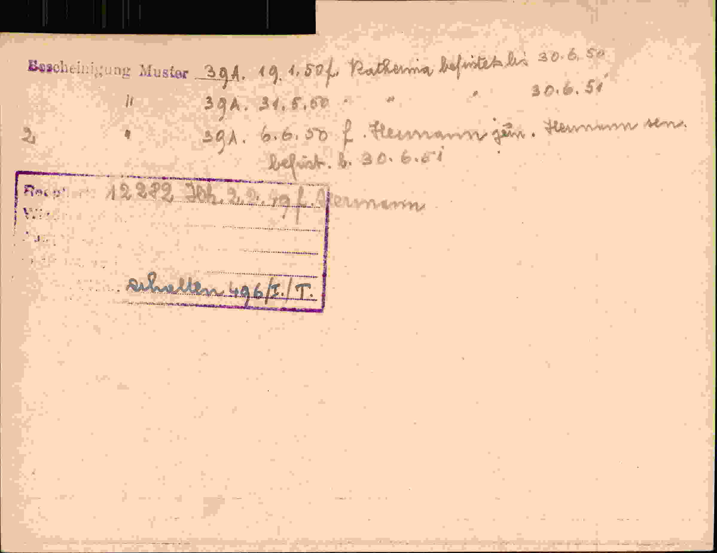 Rückseite des Dokuments
