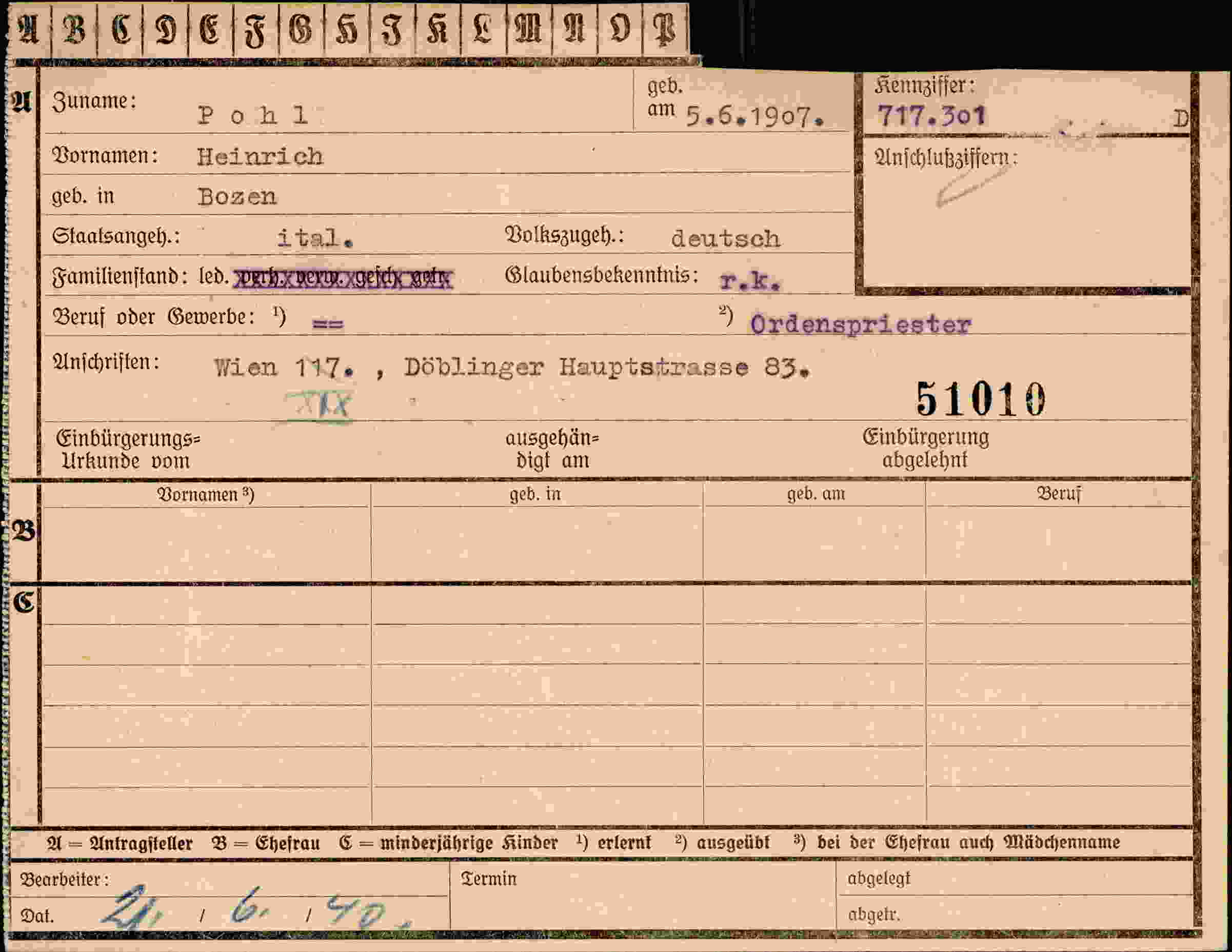 Dokument für Heinrich Pohl
