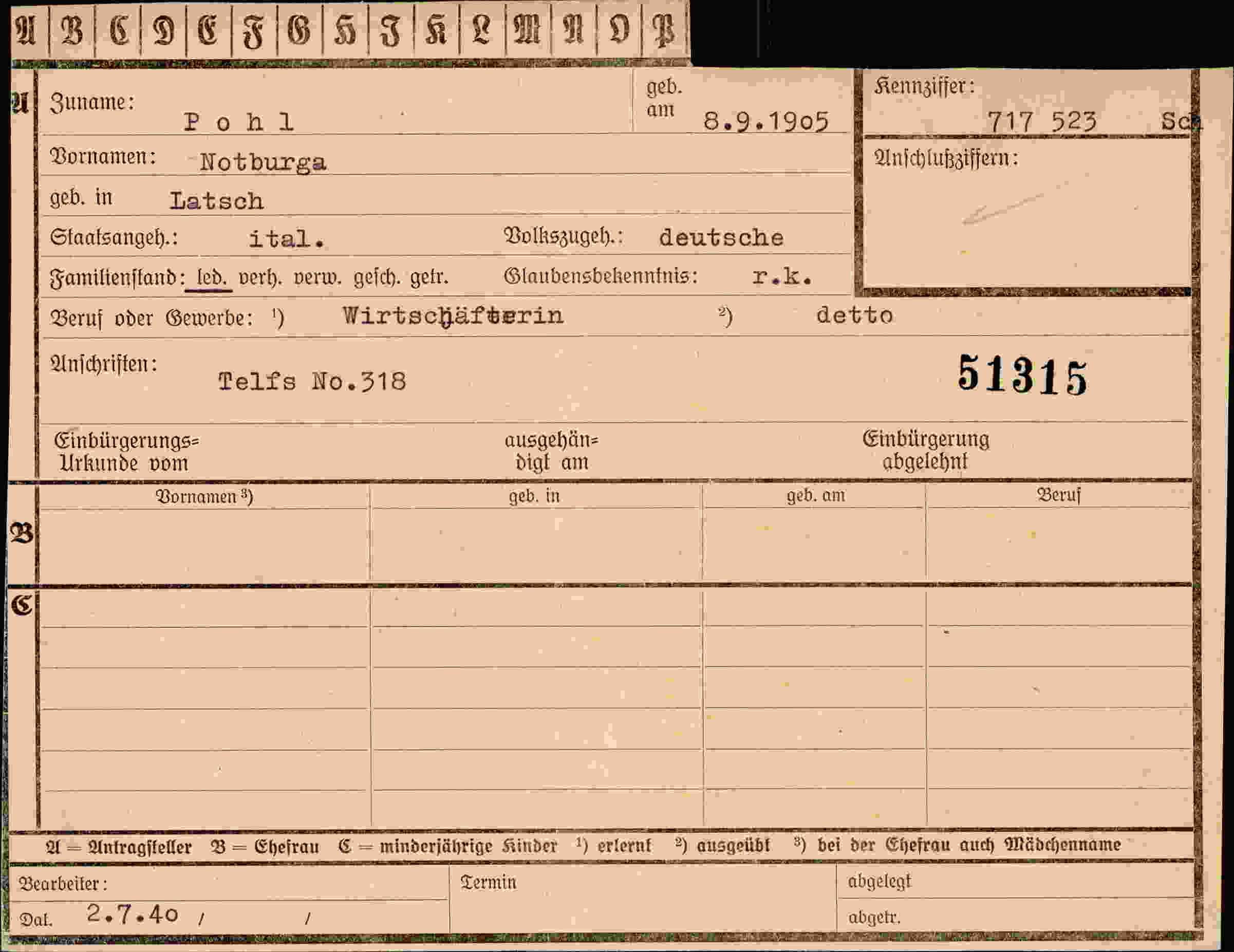 Dokument für Notburga Pohl