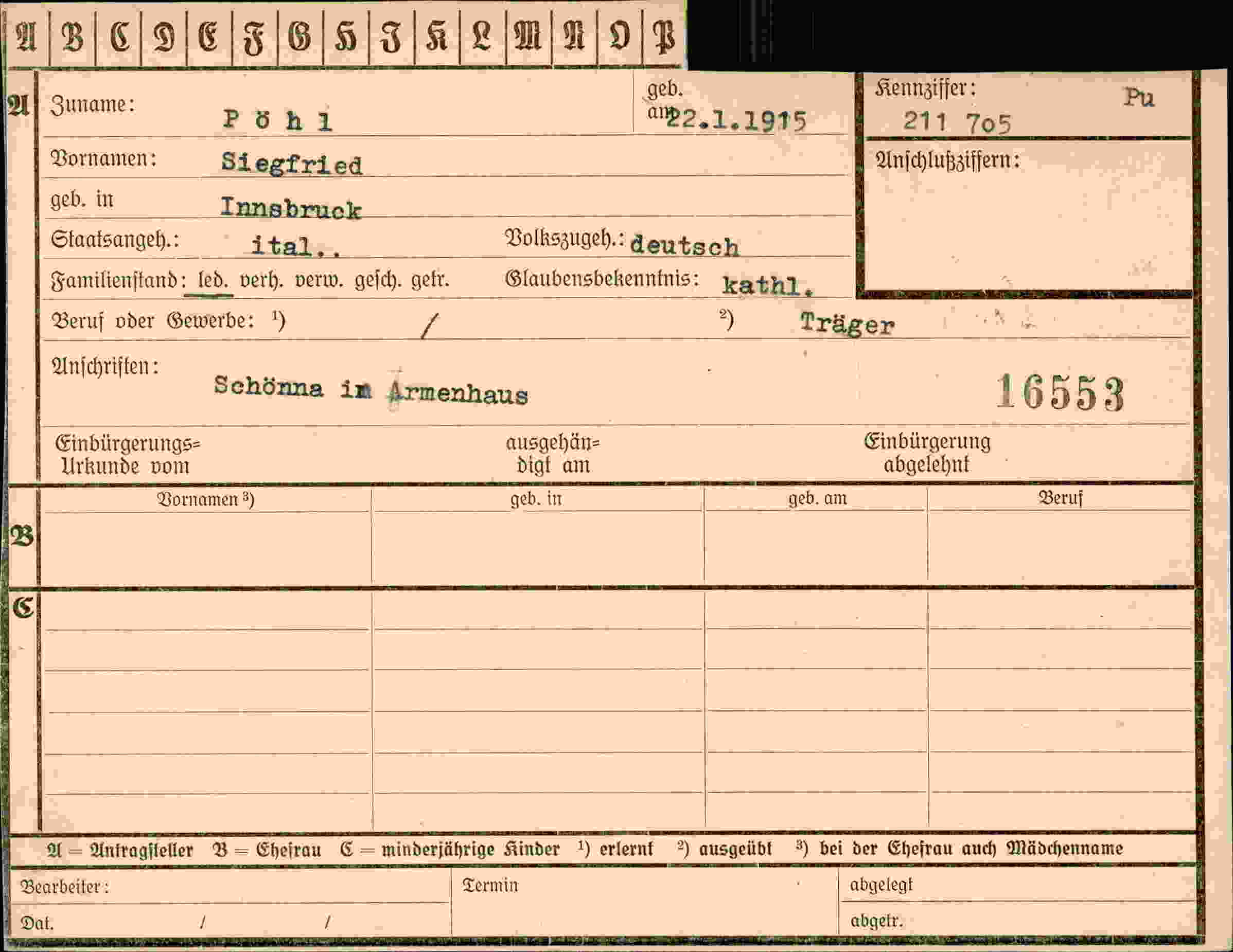 Dokument für Siegfried Pöhl