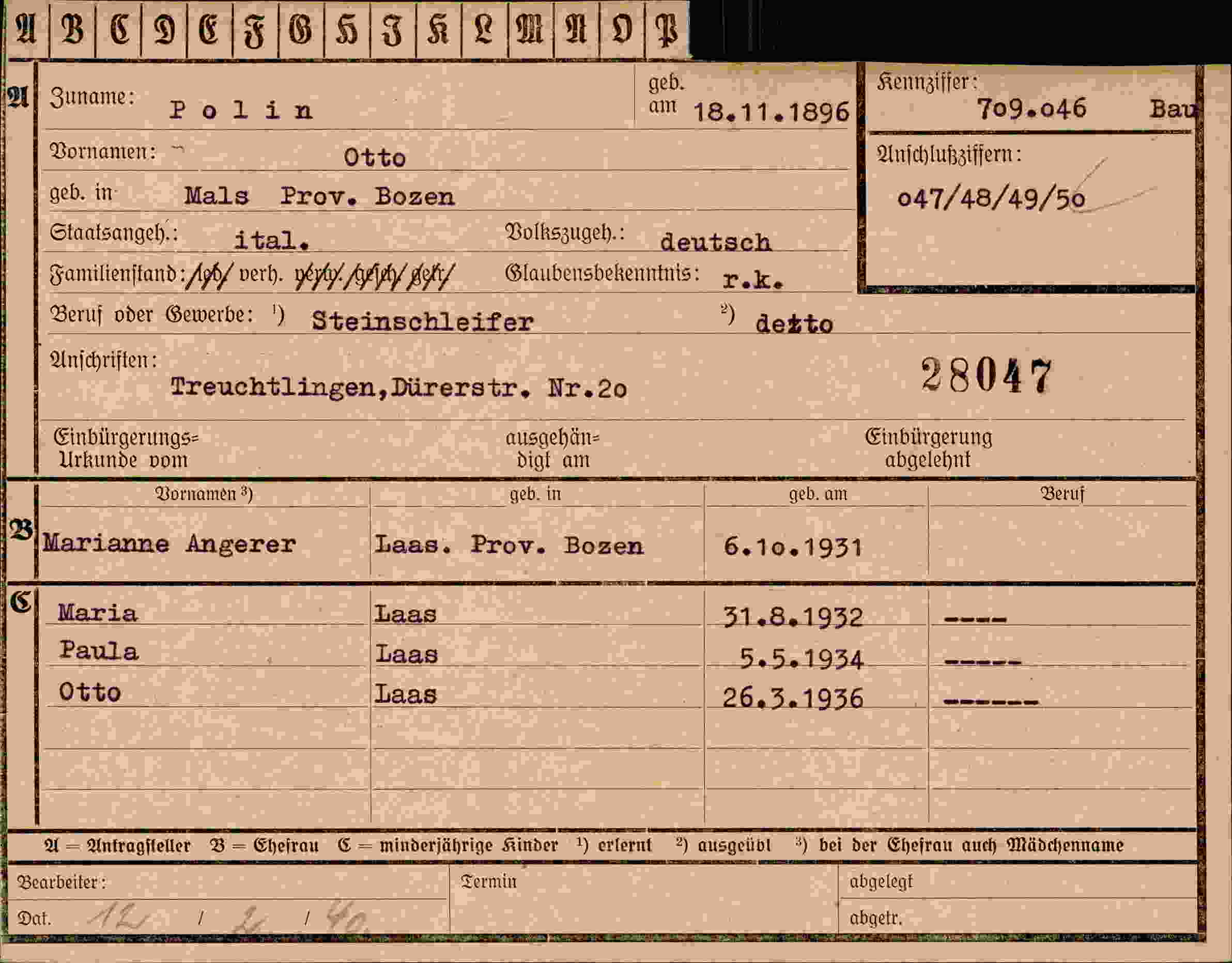 Dokument für Otto Polin