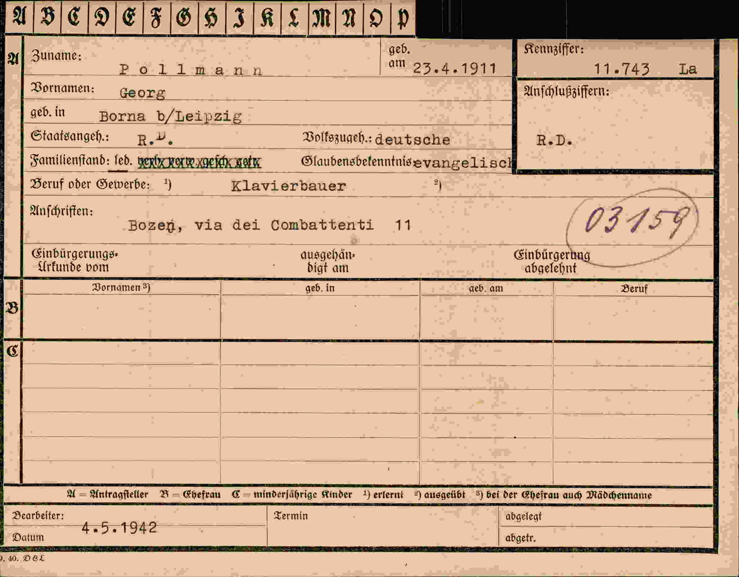Dokument für Georg Pollmann