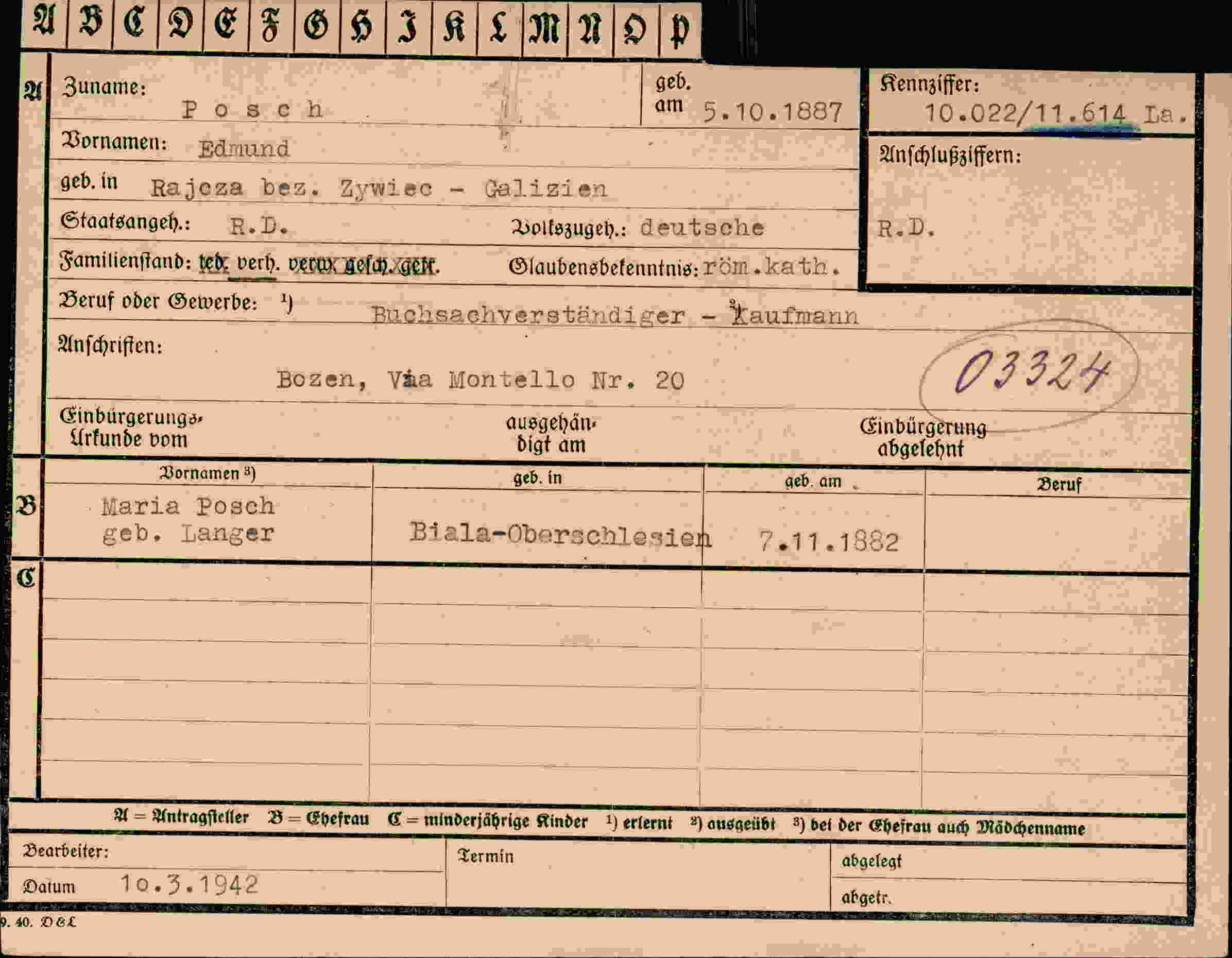 Dokument für Edmund Posch