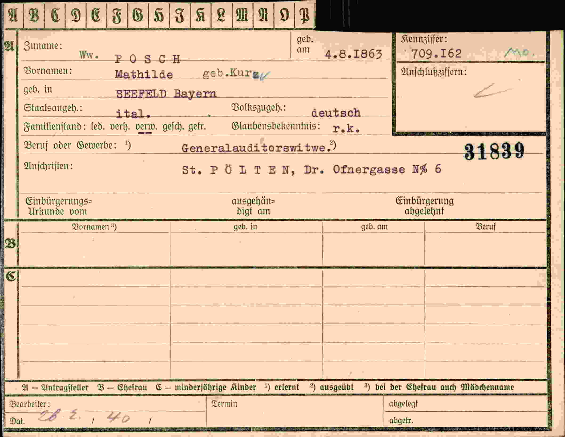 Dokument für Mathilde Sch