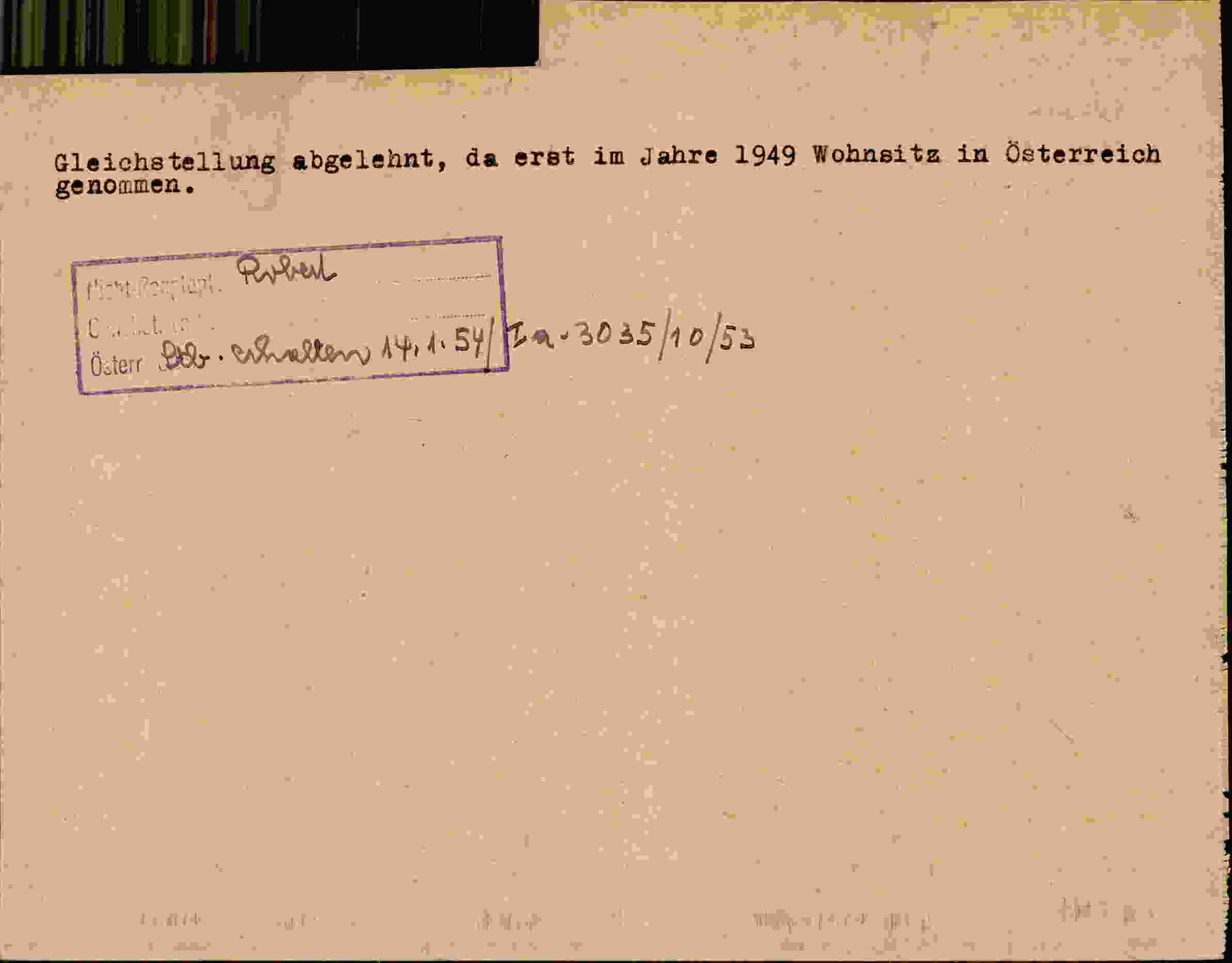 Rückseite des Dokuments