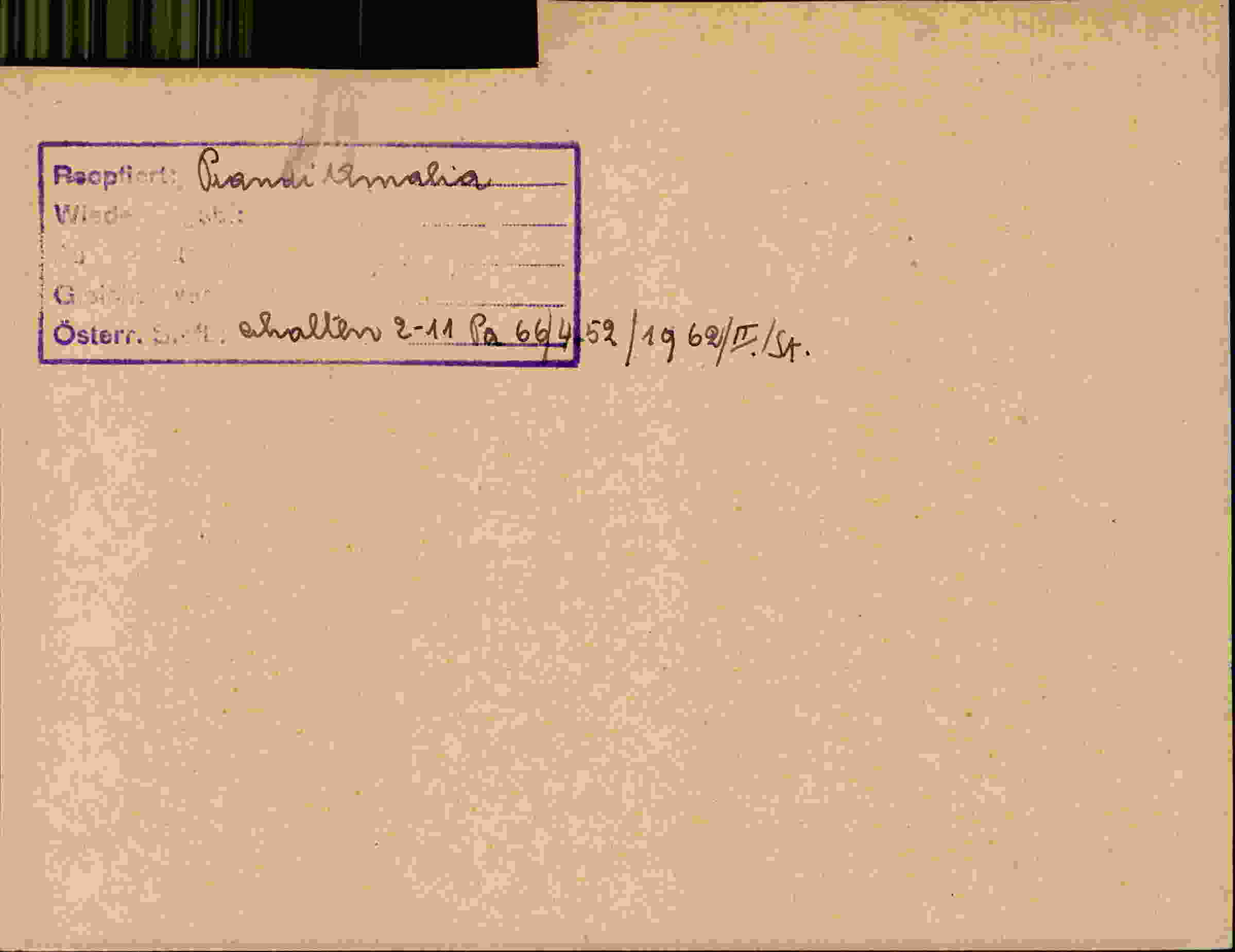 Rückseite des Dokuments