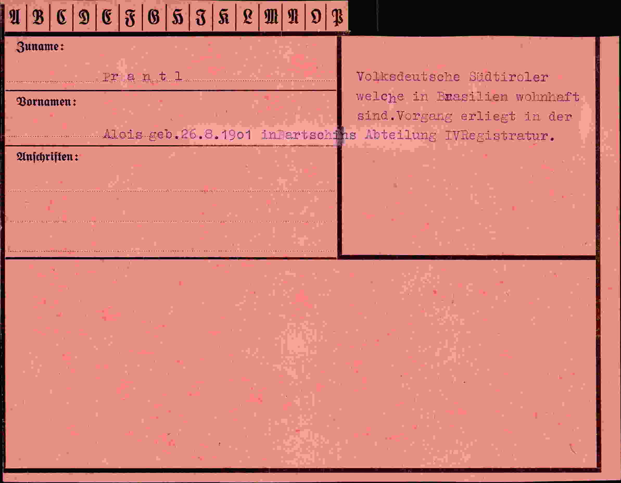 Dokument für Alois Prantl