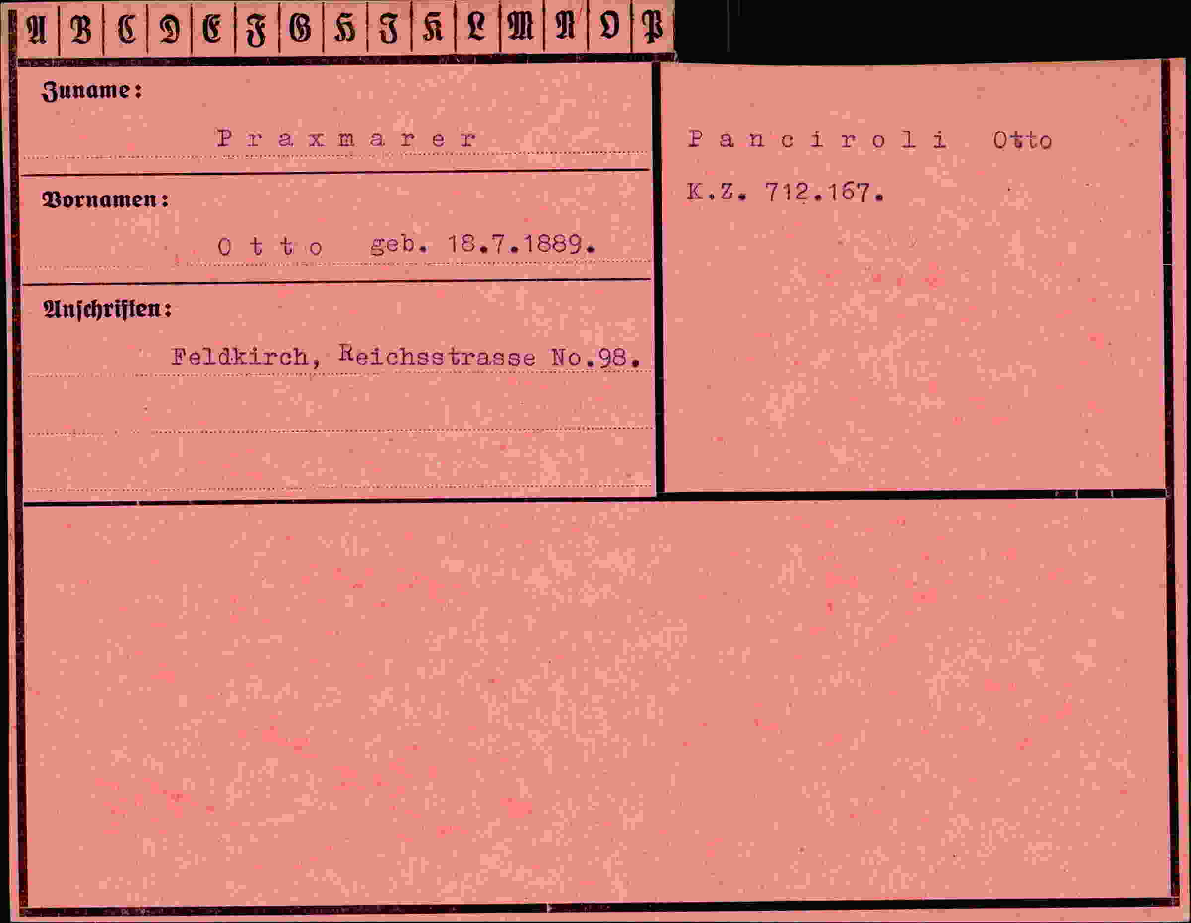 Dokument für Otto Praxmarer