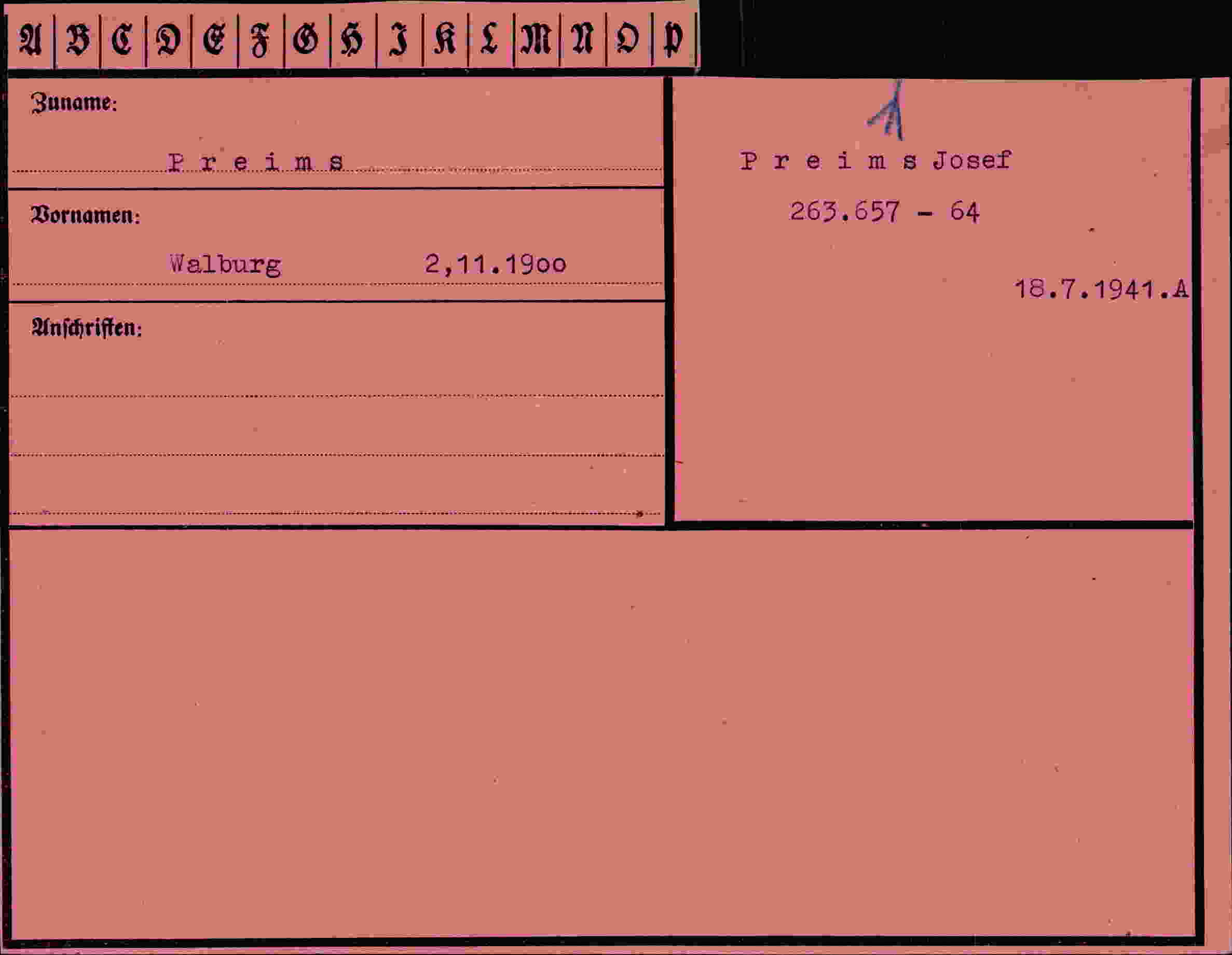 Dokument für Walburg Preims