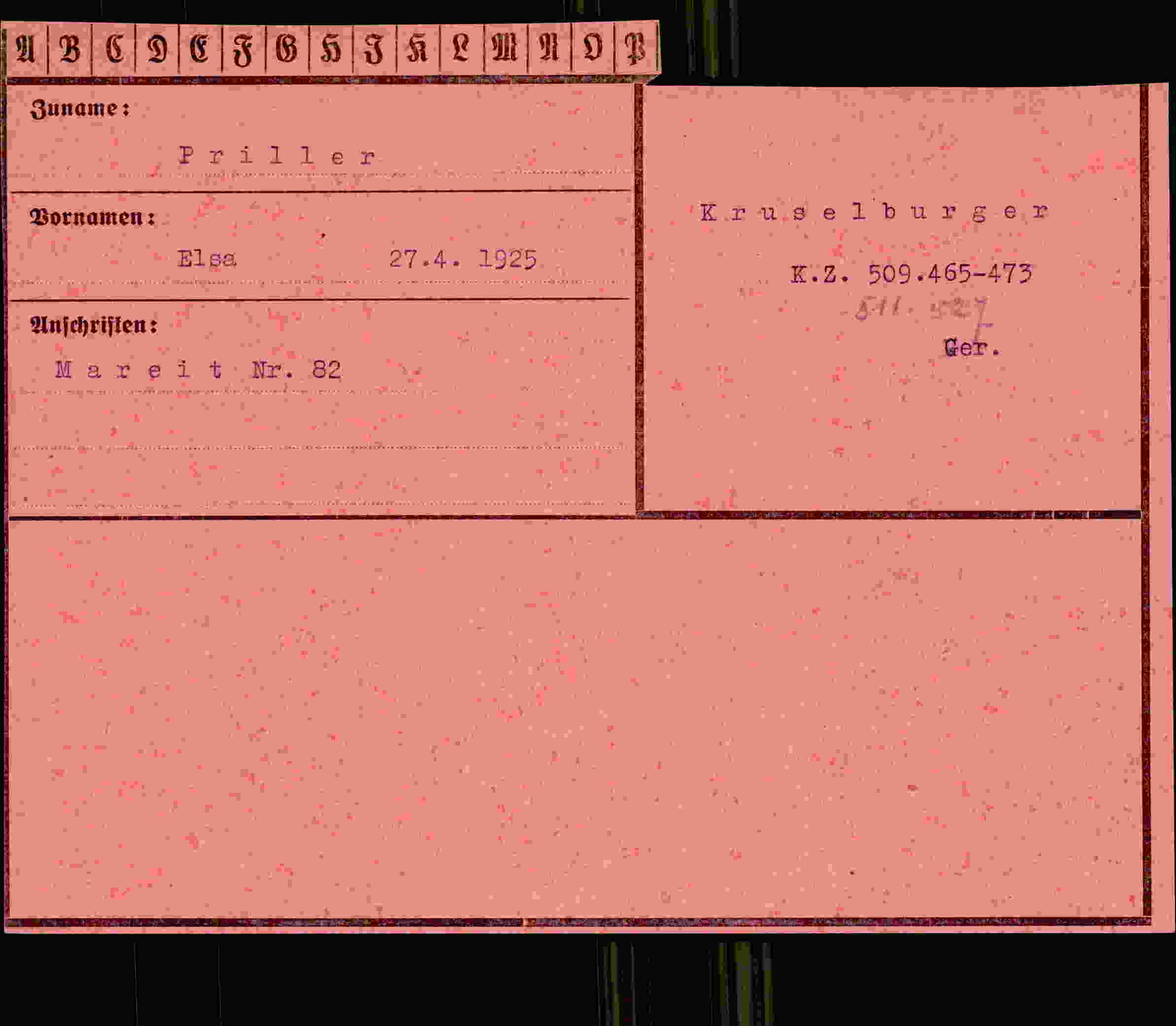 Dokument für Elsa Priller