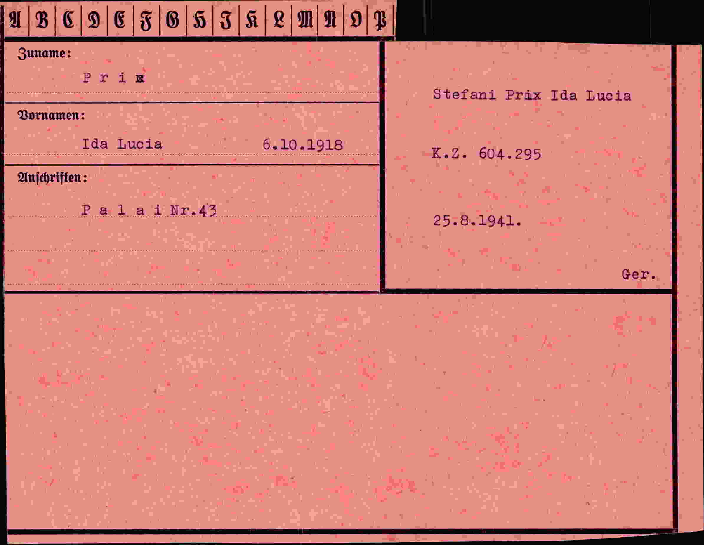 Dokument für Ida Lucia Prix