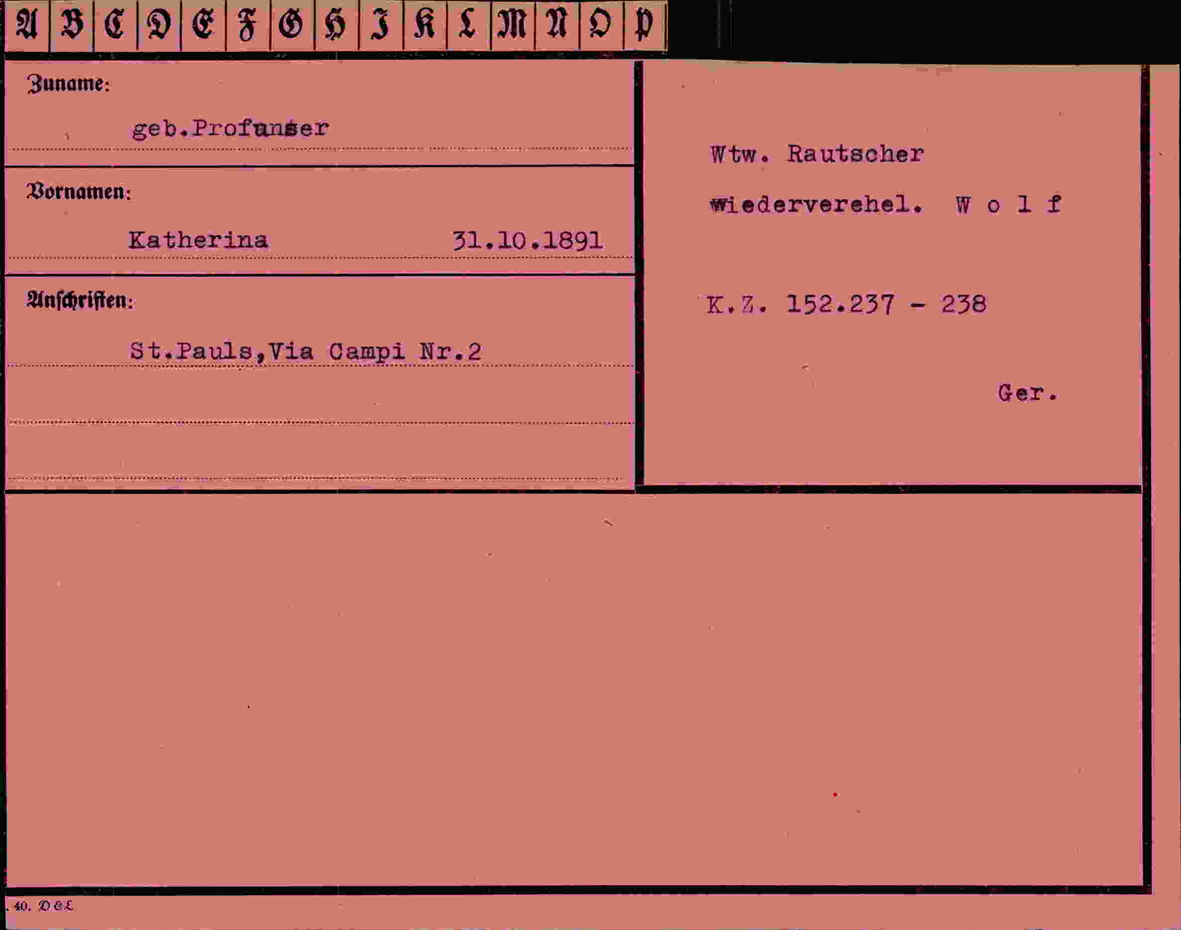 Dokument für Katherina Profanser
