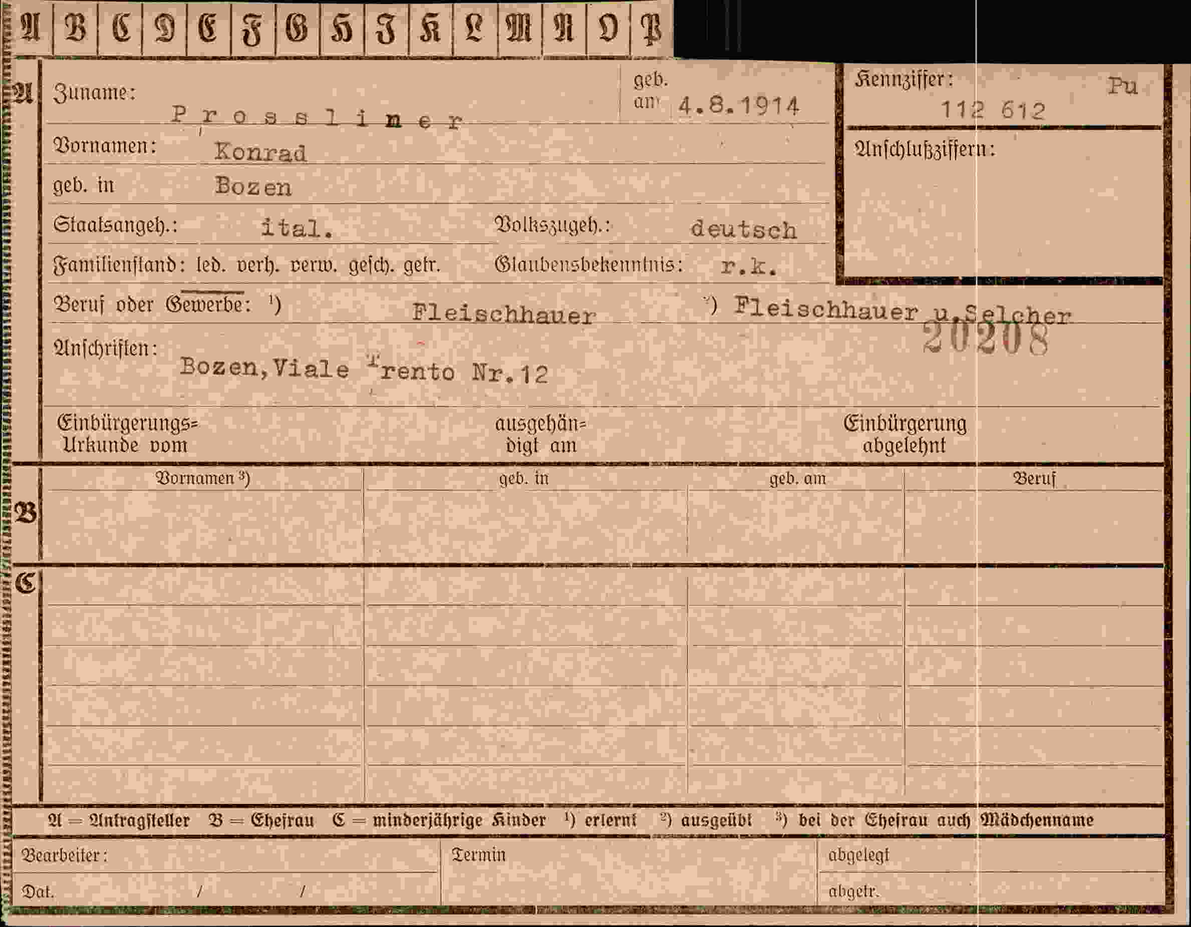 Vorderseite des Dokuments