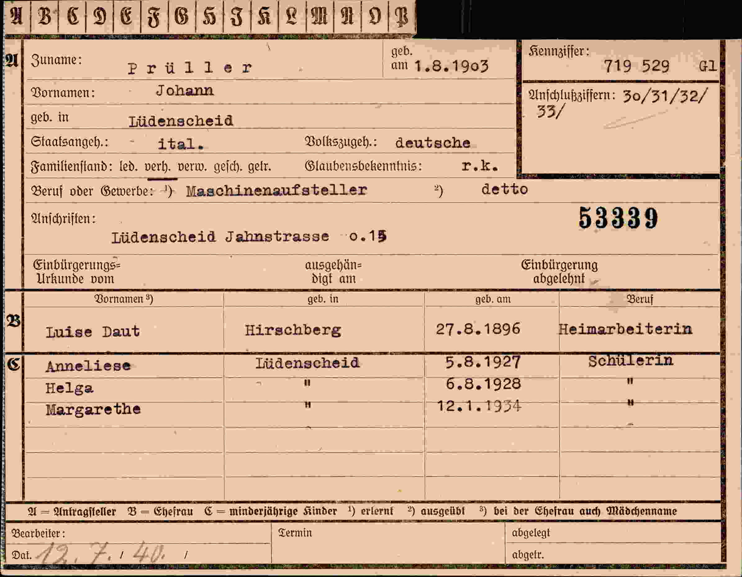 Dokument für Johann Prüller