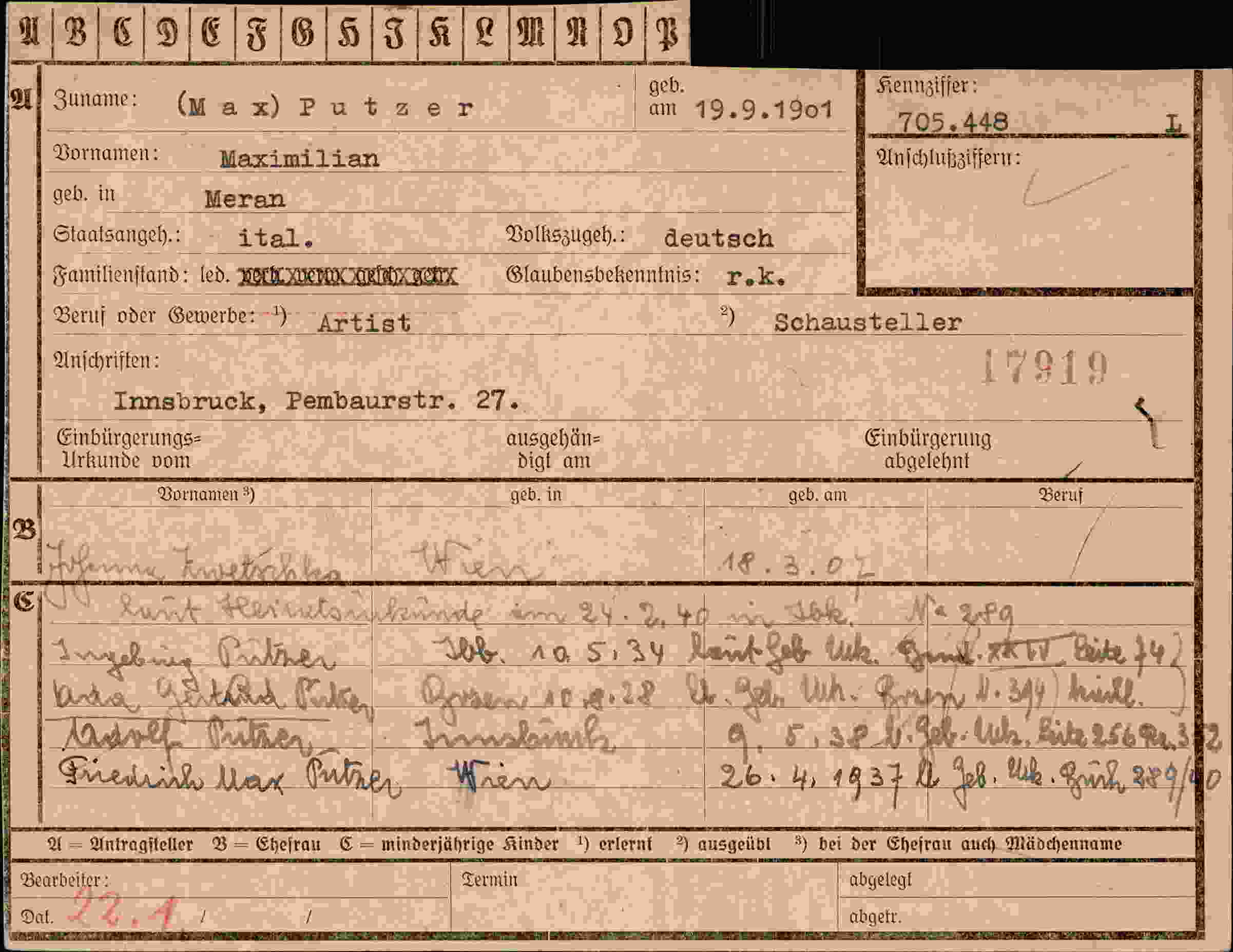 Dokument für Maximilian Putzer
