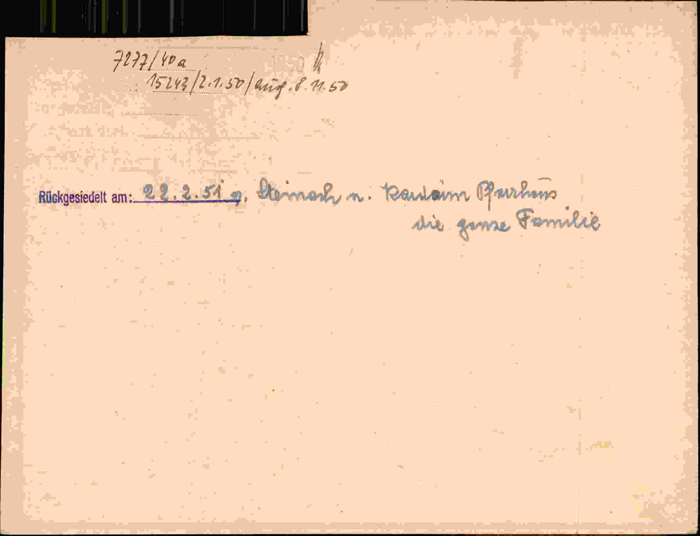 Rückseite des Dokuments