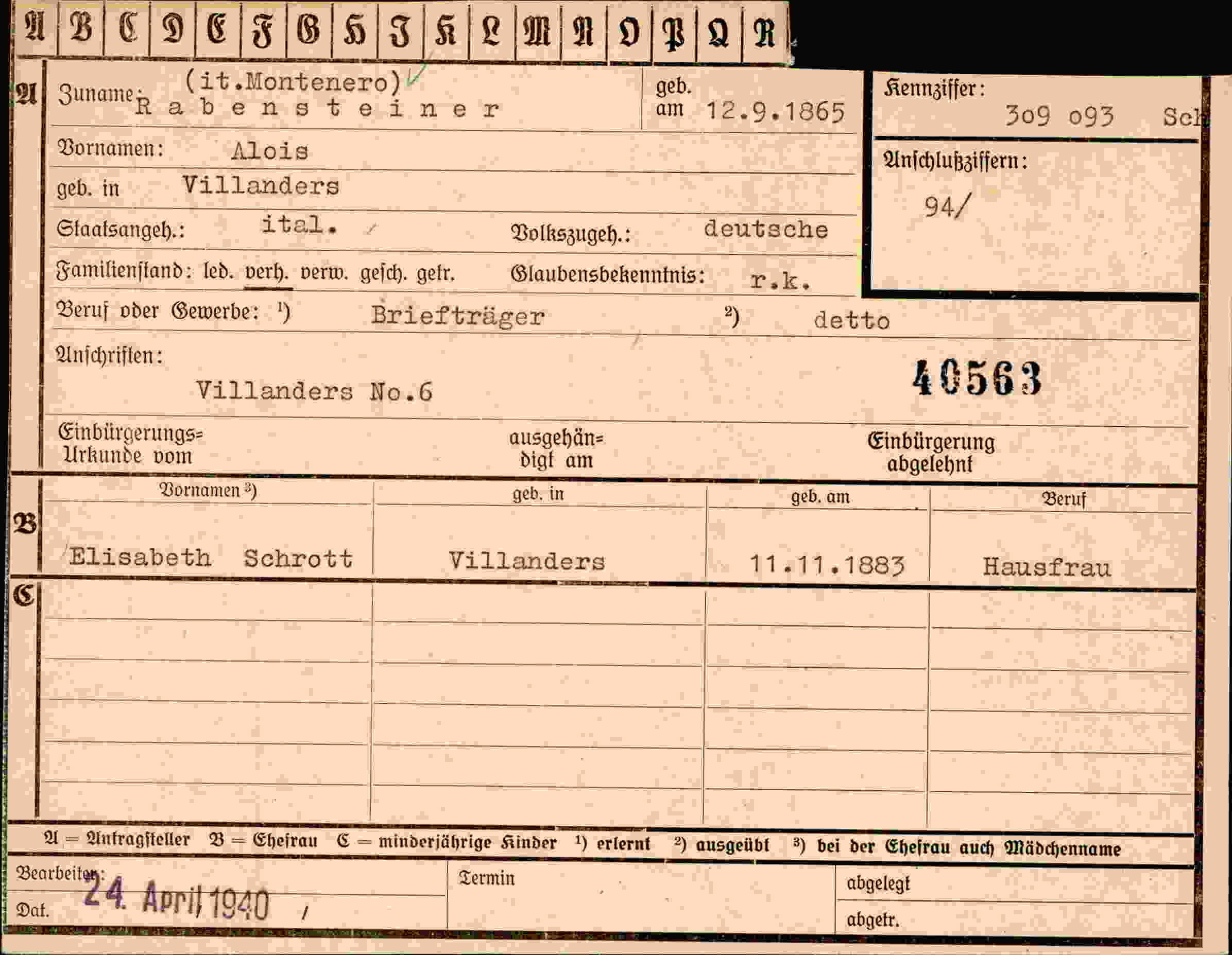 Dokument für Alois Rabensteiner