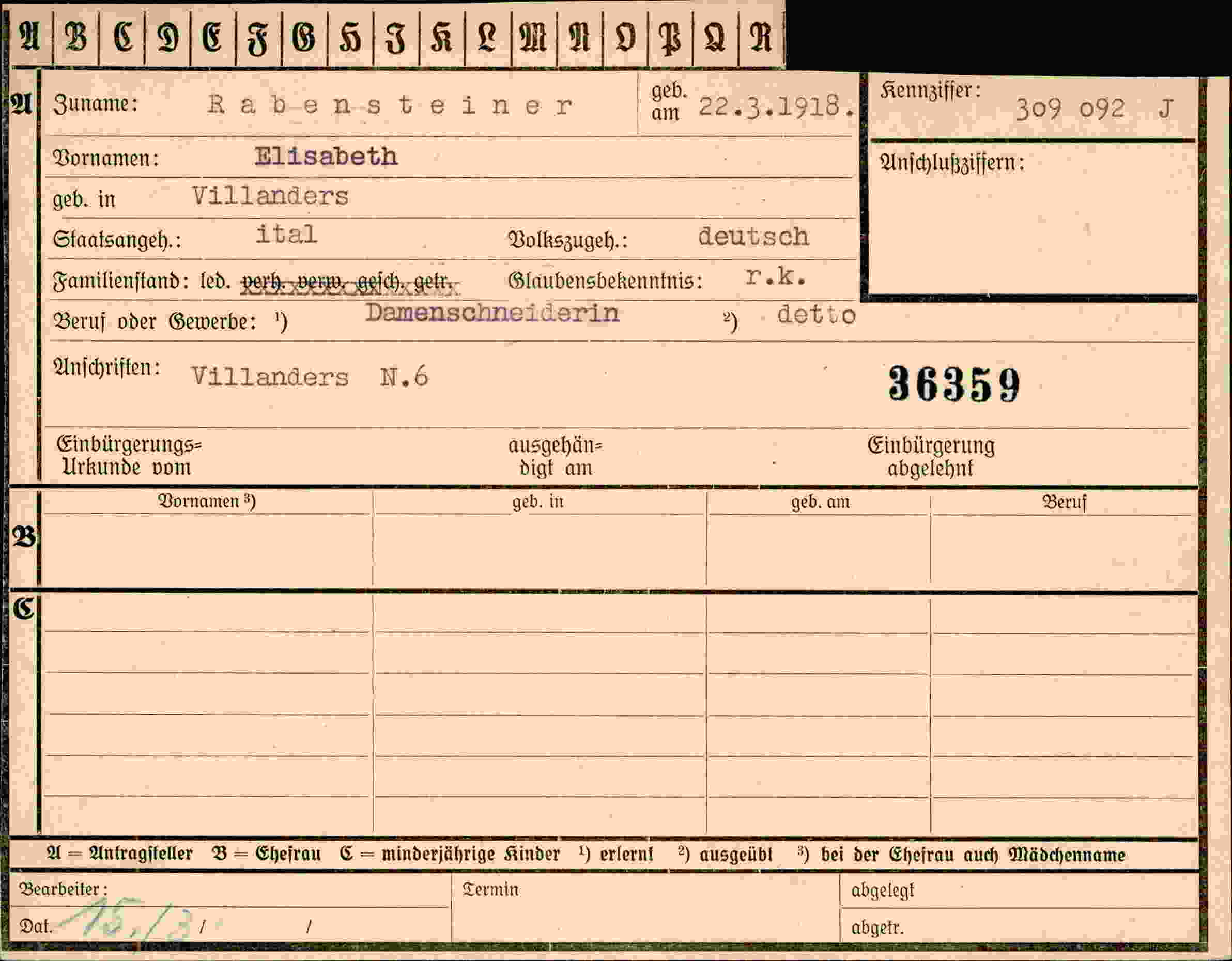 Dokument für Elisabeth Rabensteiner