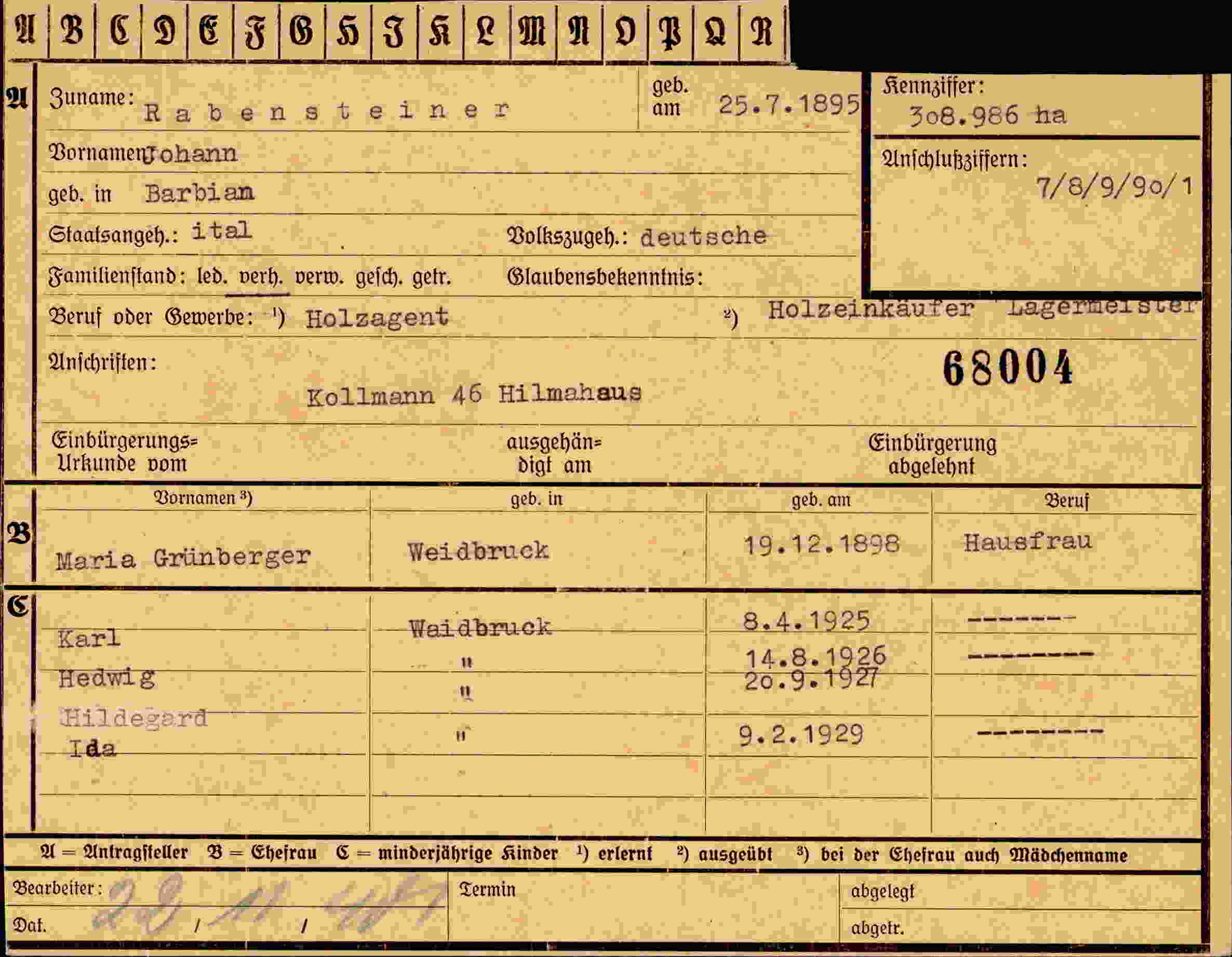 Dokument für Johann Rabensteiner