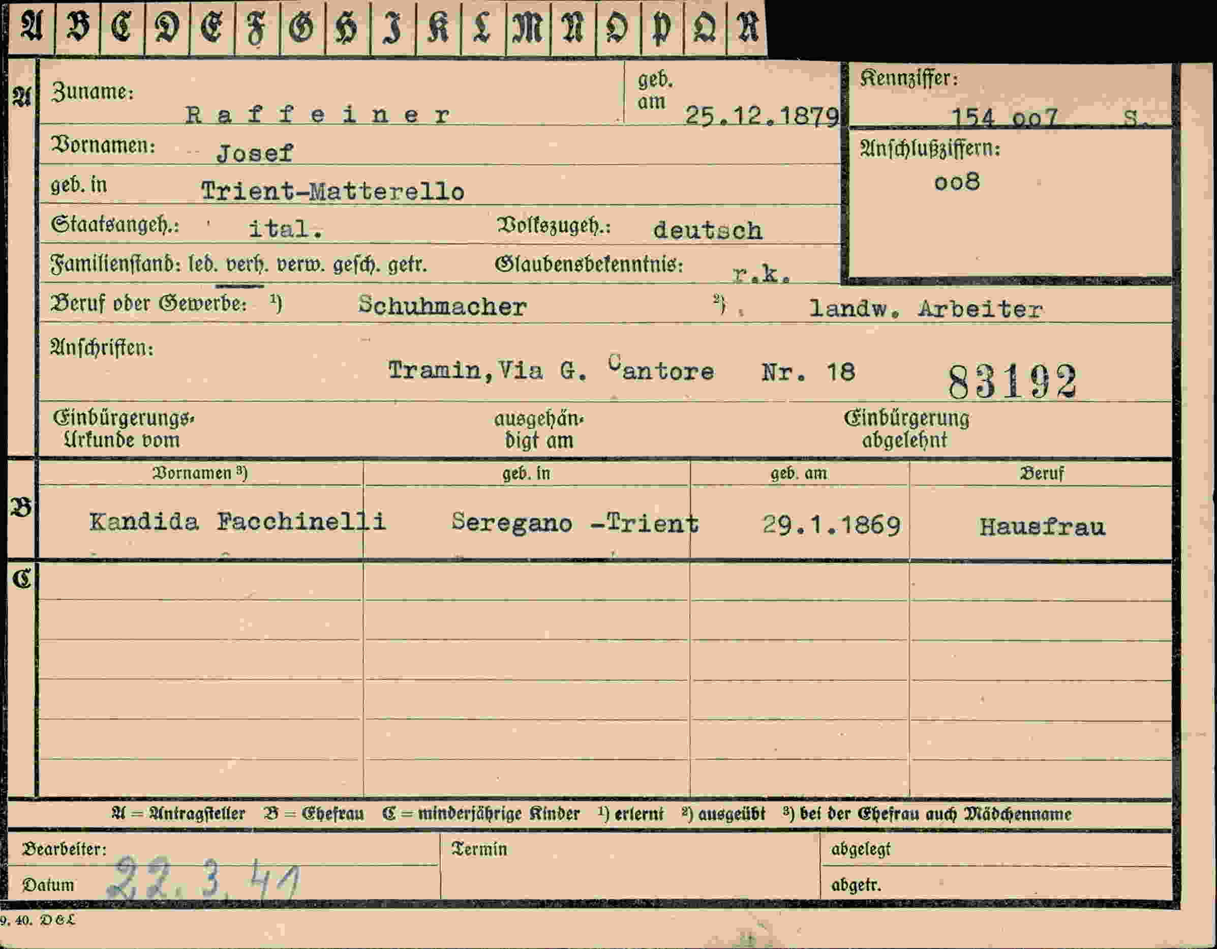 Dokument für Josef Raffeiner