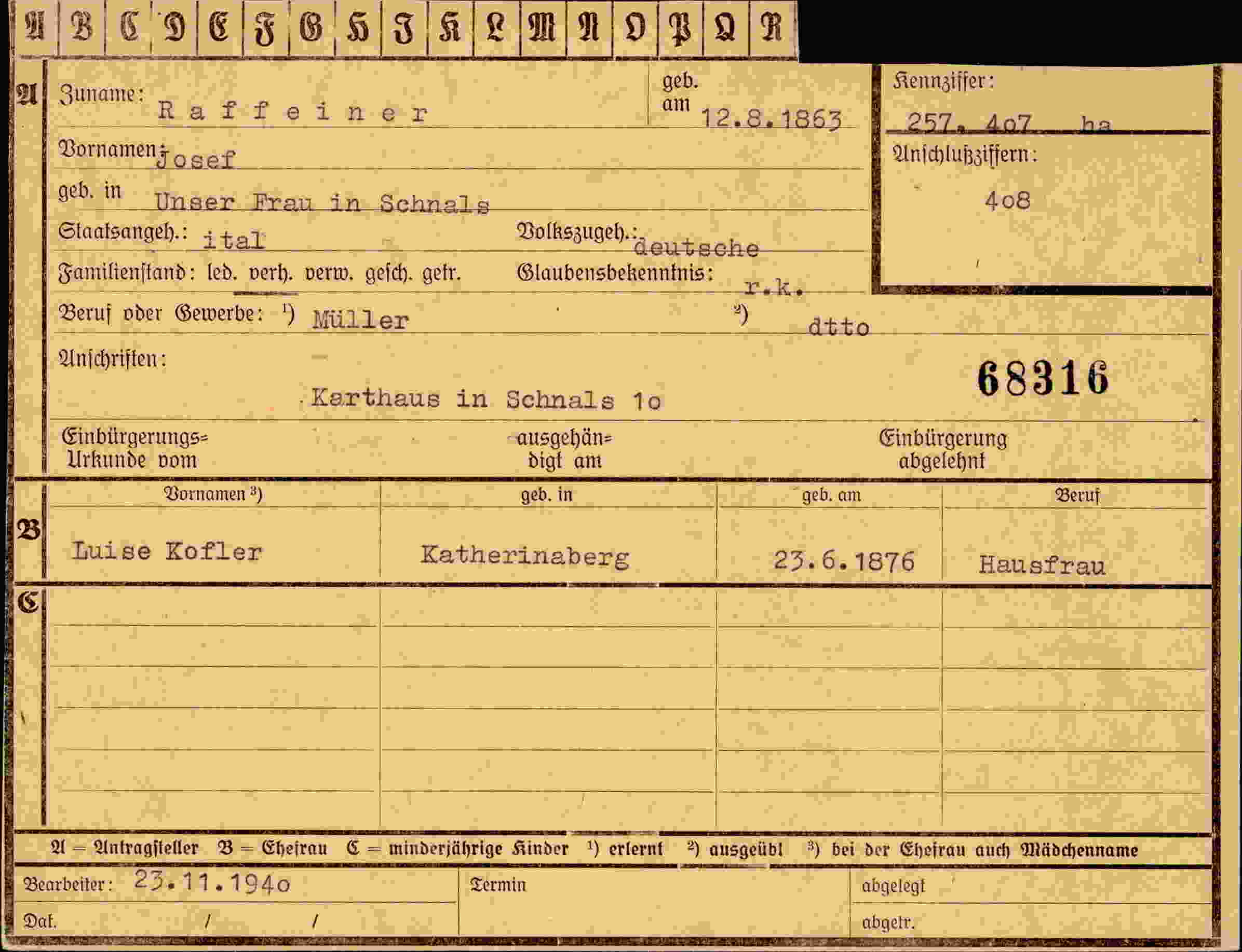 Dokument für Josef Raffeiner