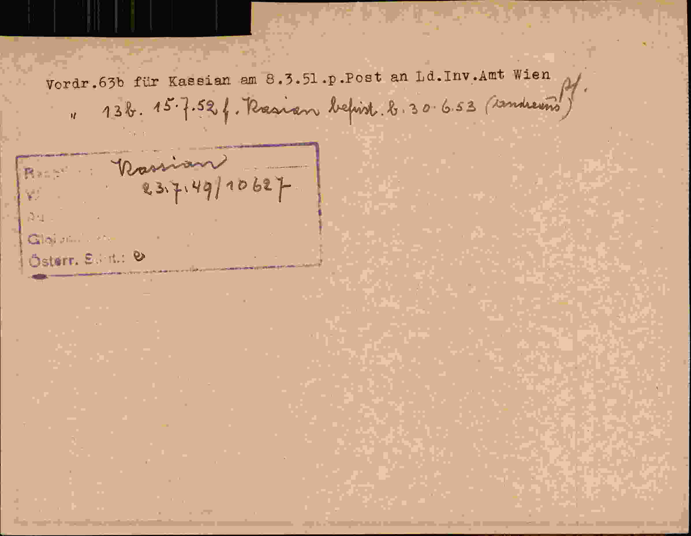 Rückseite des Dokuments