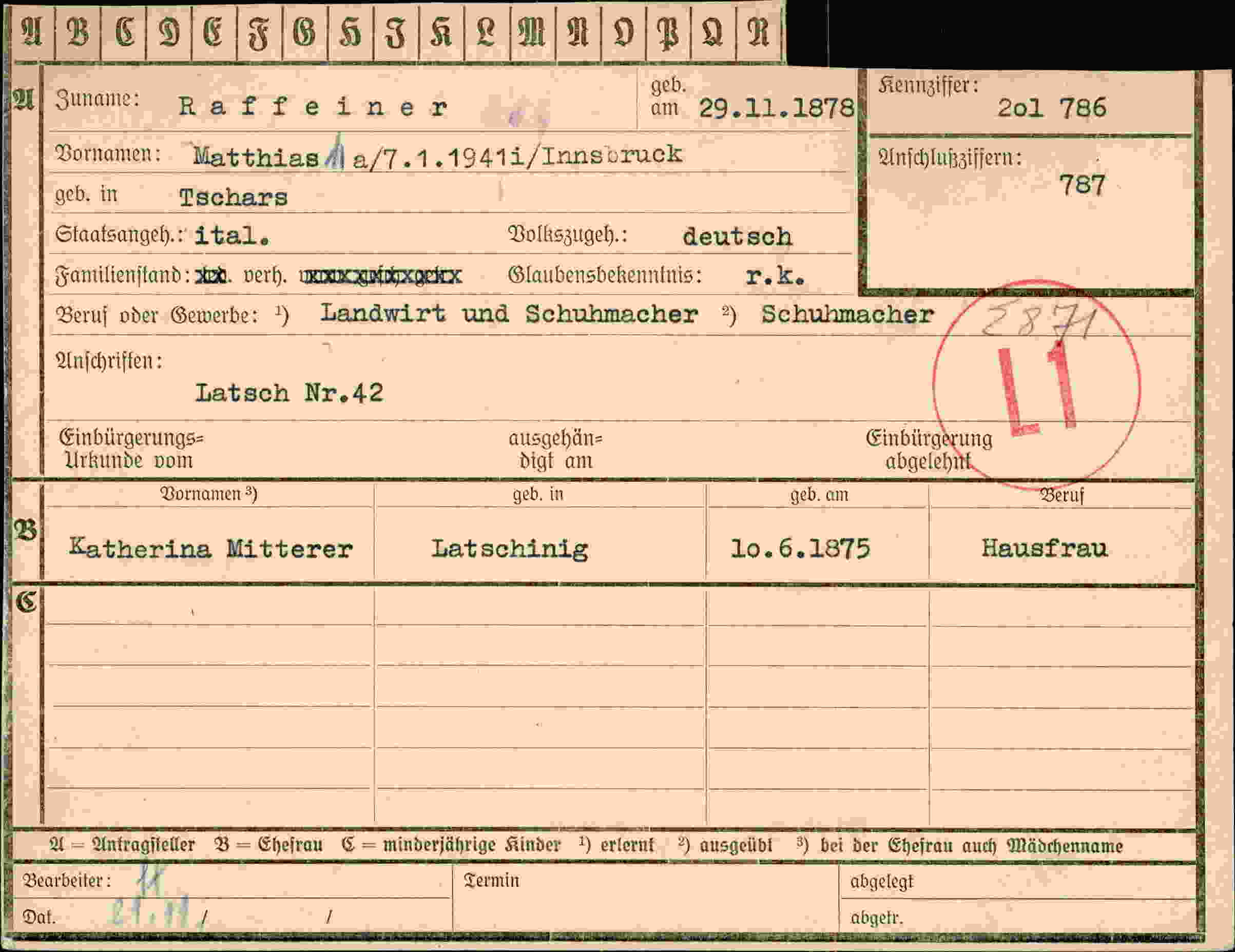 Dokument für Matthias Raffeiner