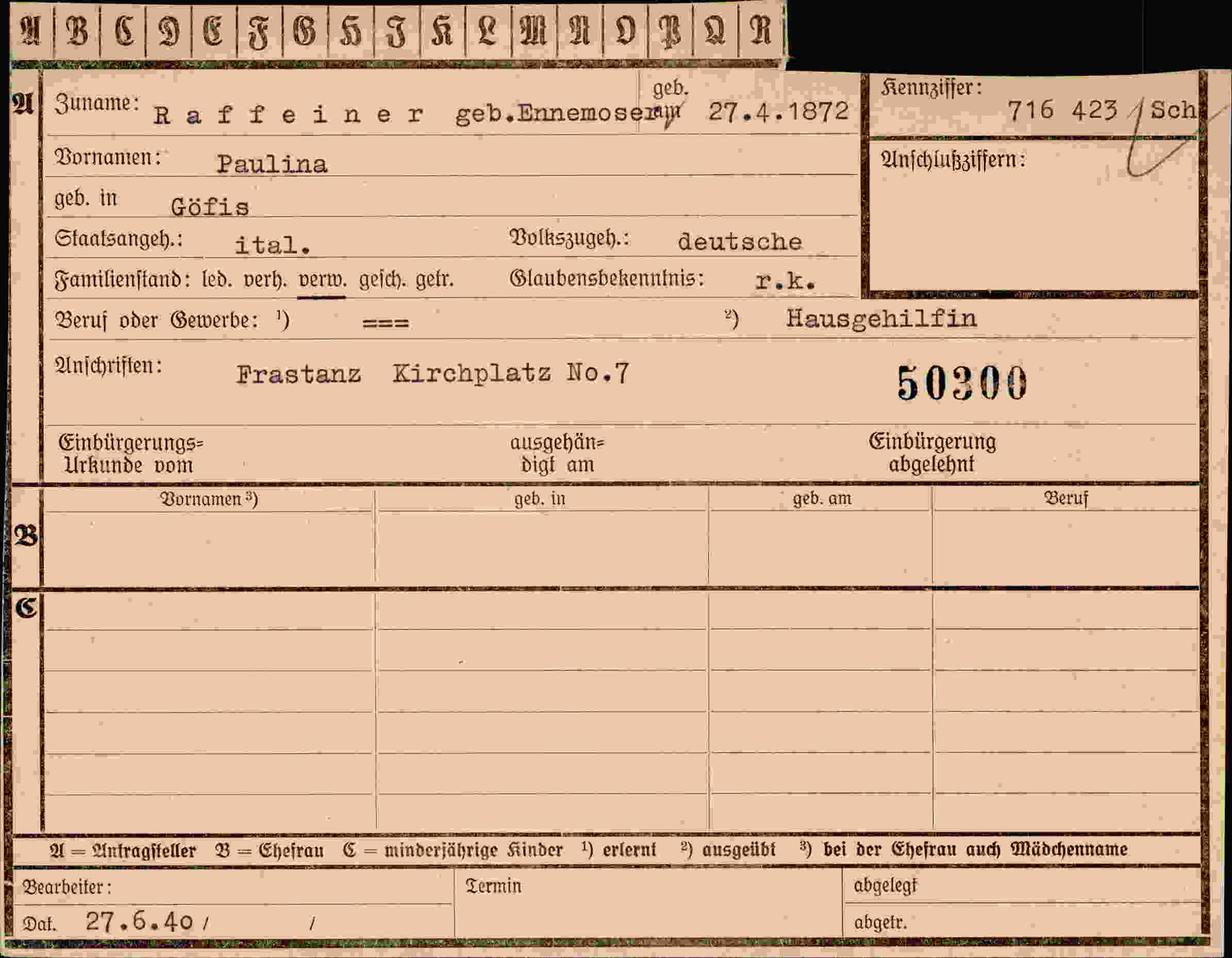 Dokument für Paulina Raffeiner