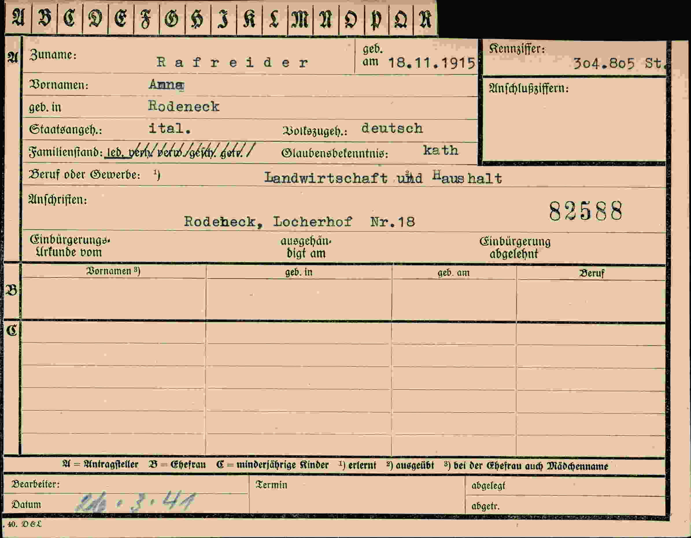 Dokument für Anna Rafreider