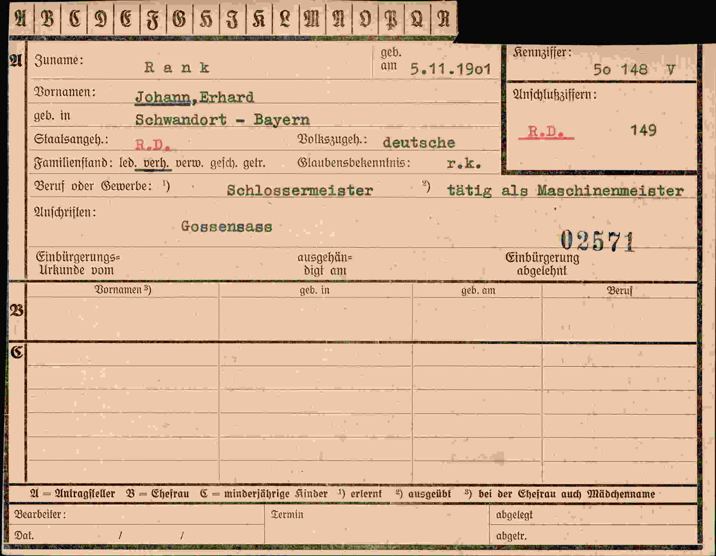 Dokument für Johann Rank