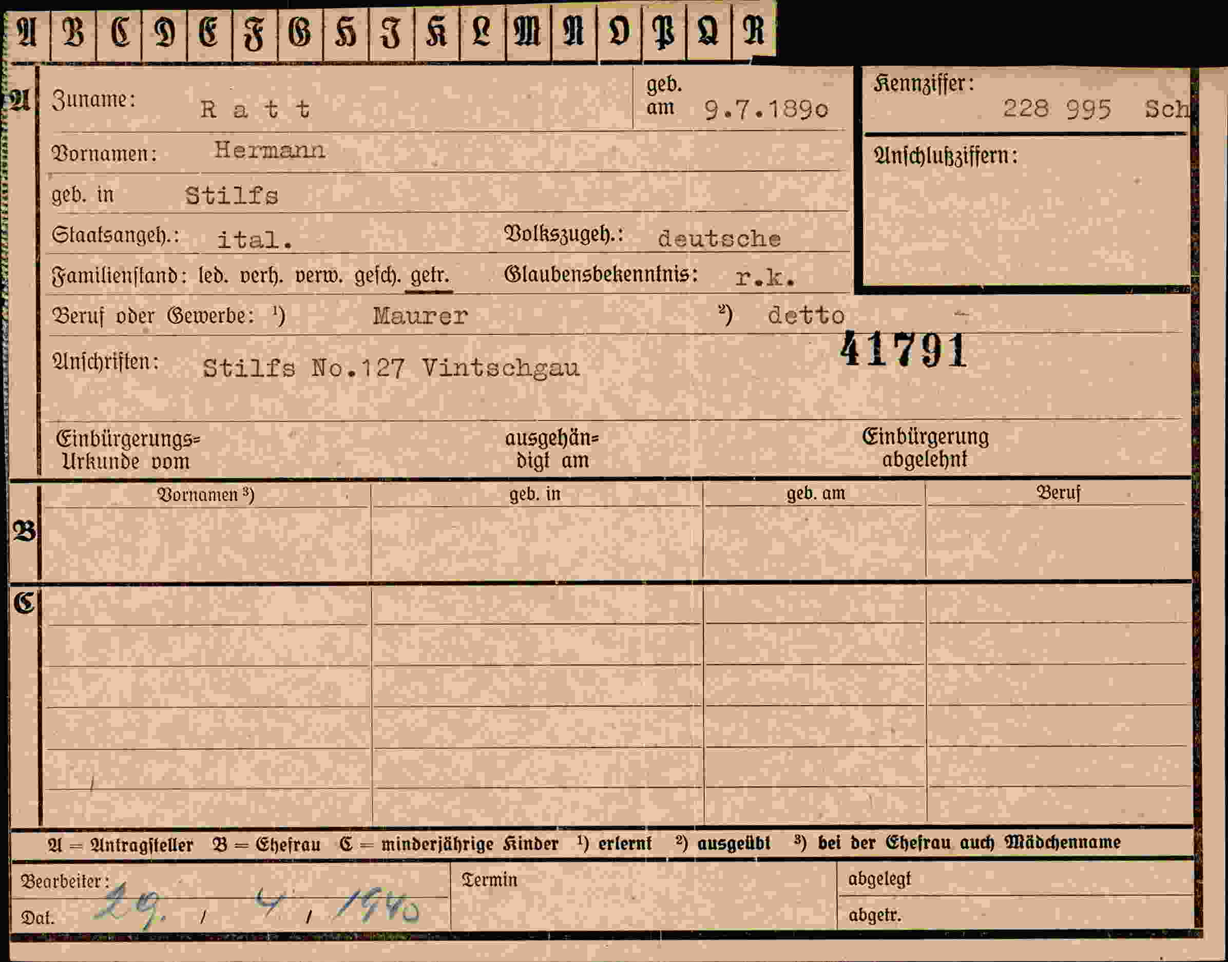 Dokument für Hermann Ratt
