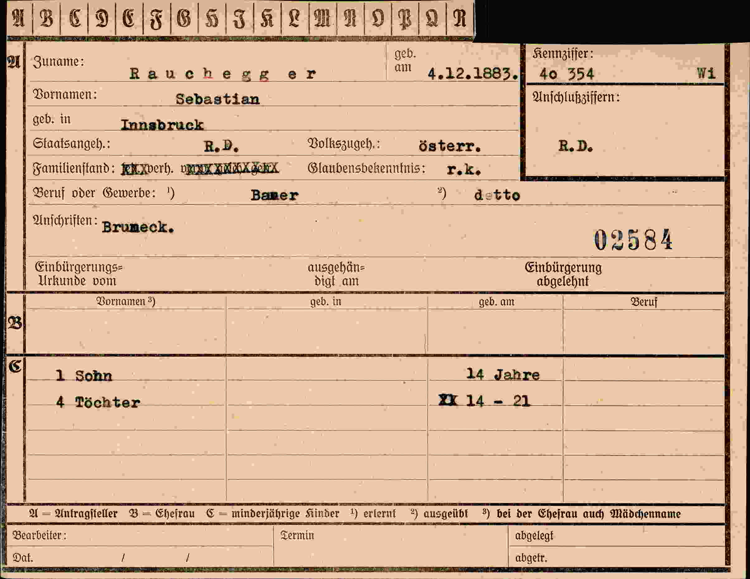 Dokument für Sebastian Rauchegger