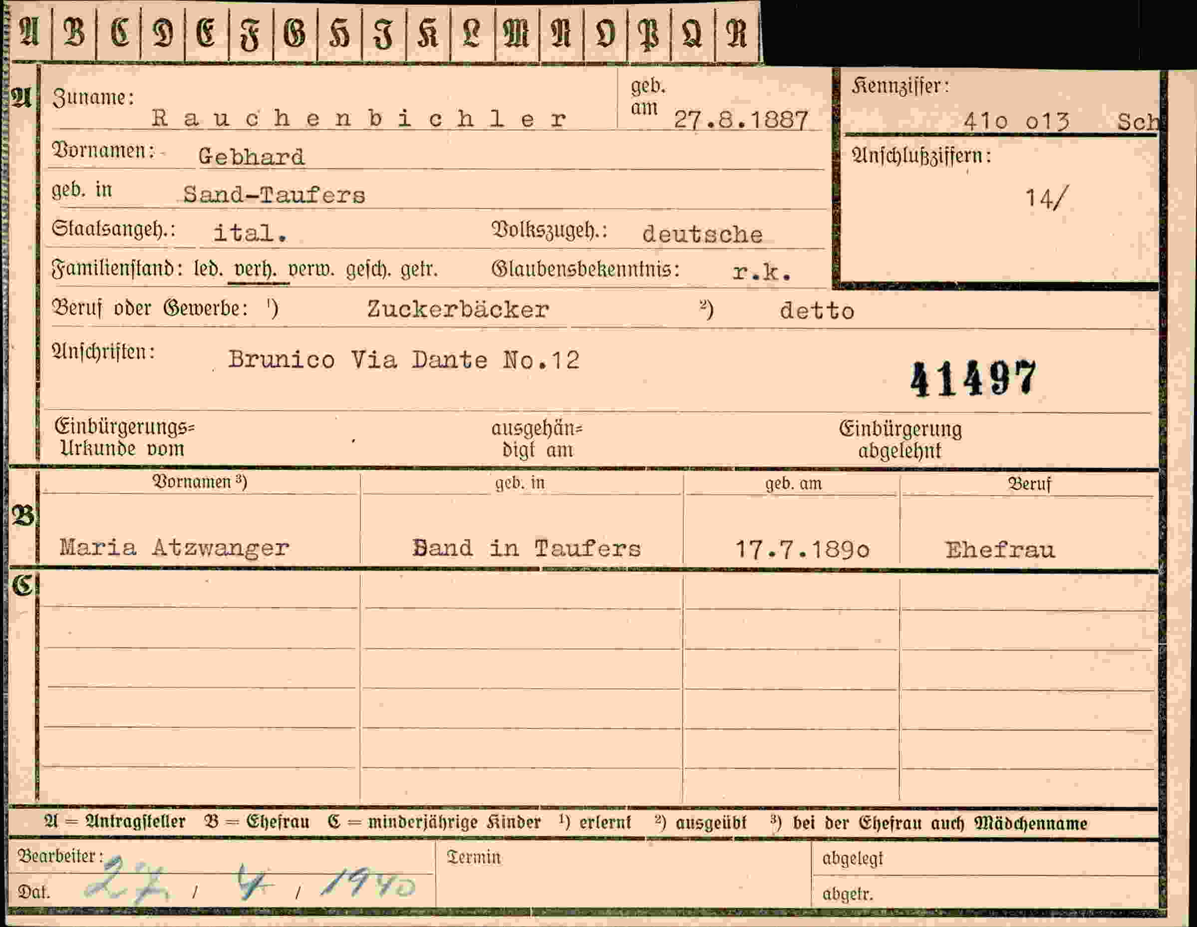 Dokument für Gebhard Rauchenbichler