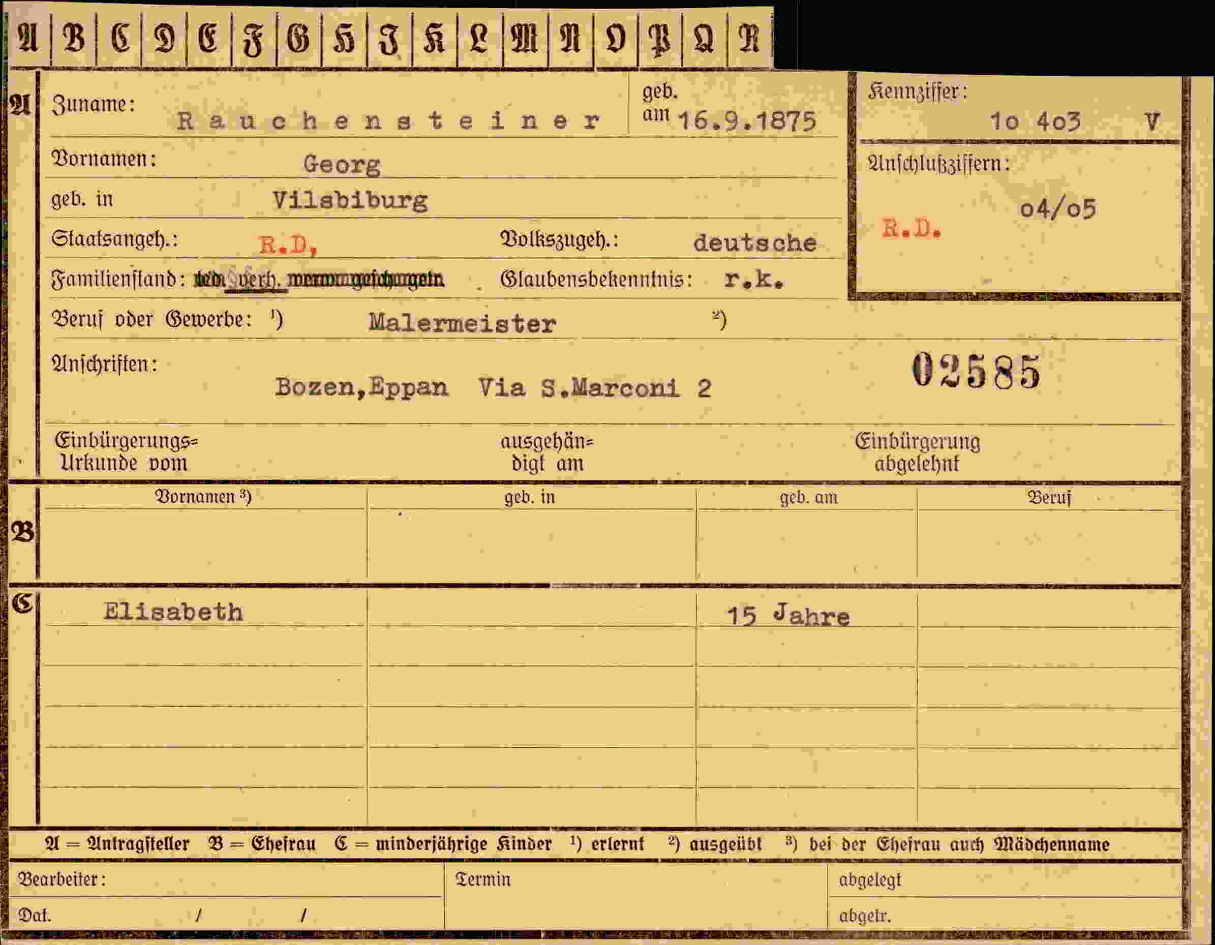 Dokument für Georg Rauchensteiner
