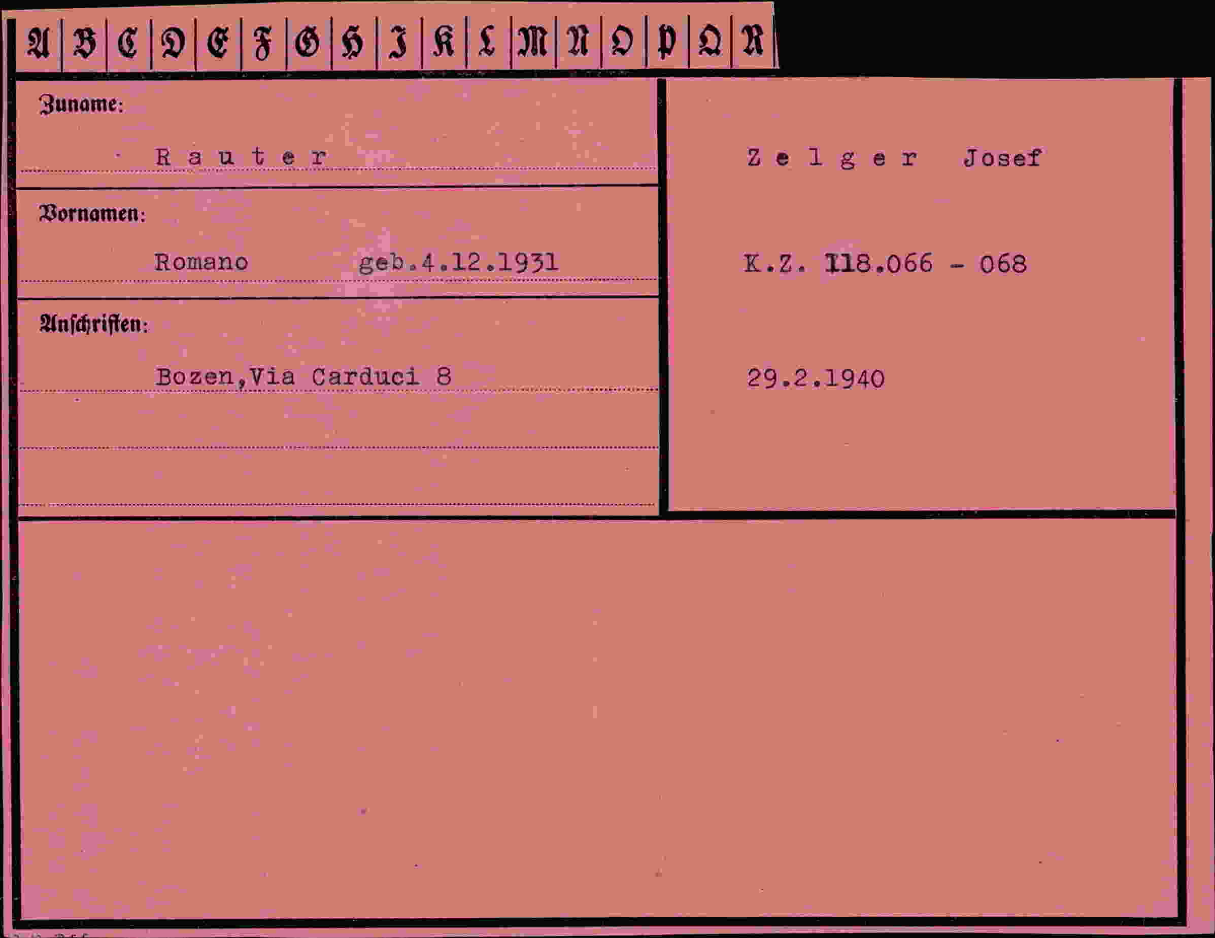 Vorderseite des Dokuments