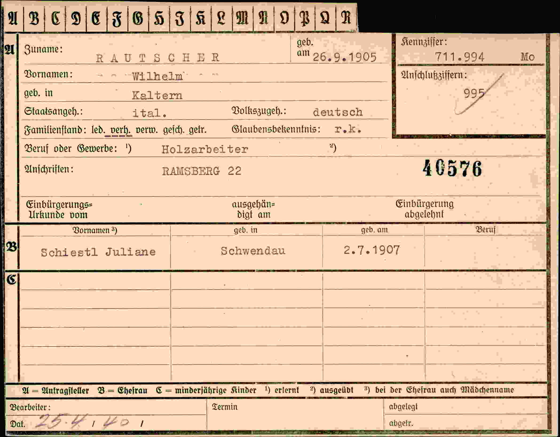 Dokument für Wilhelm Rautscher
