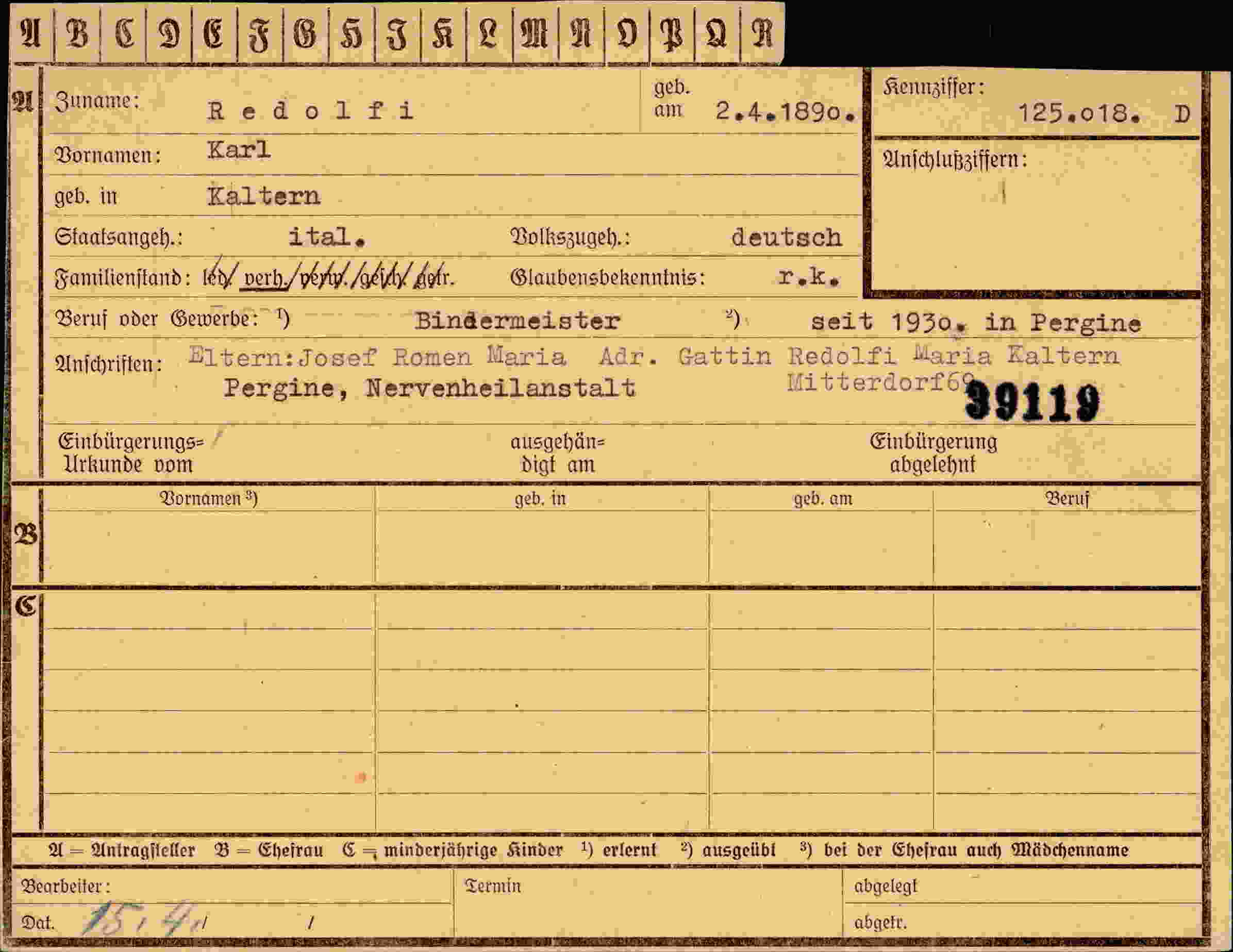 Dokument für Karl Redolfi