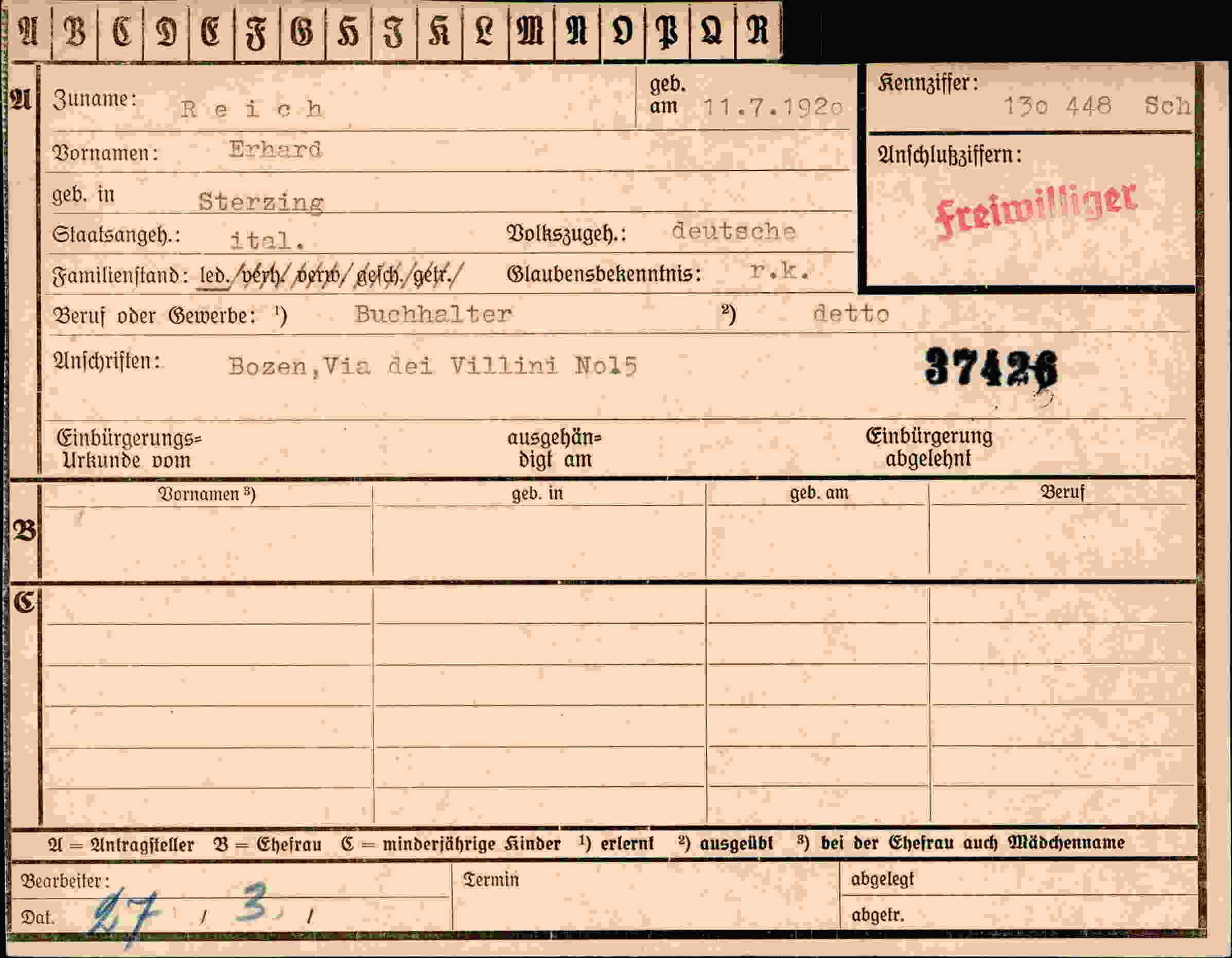 Dokument für Erhard Reich