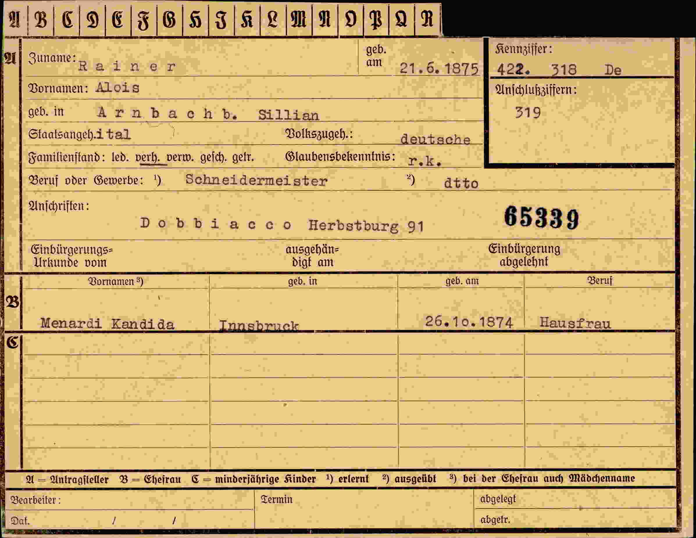 Dokument für Alois Rainer